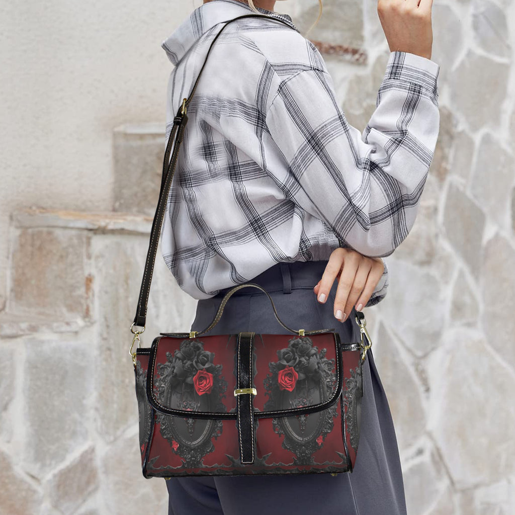 Gothic Dragon Mirror Crossbody Bag | Waterproof Canvas Satchel Purse for Women