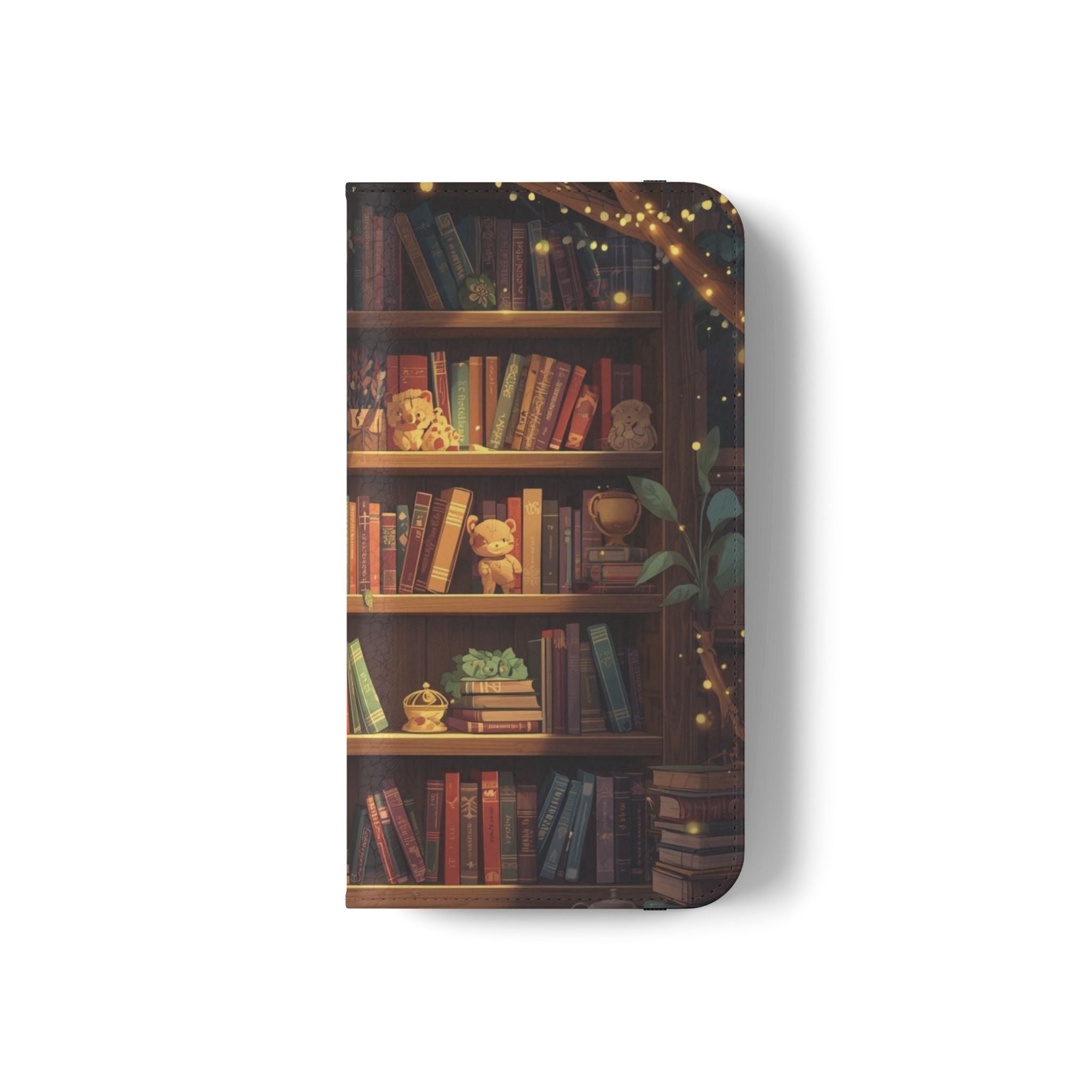 Whimsigoth Bookcase Wallet Flip Case - Romantasy Reader Phone Wallet - Book Pattern Flip Case - Bookish Phone Case