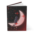 Gothic Black Cat Crescent Moon Journal — Dark Celestial Hardcover