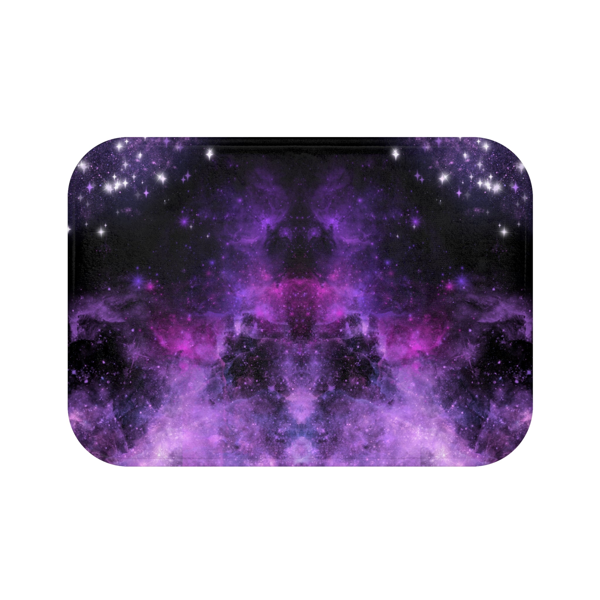 Pastel Goth Galaxy Bath Mat — Purple Nebula Cosmic Bathroom Decor