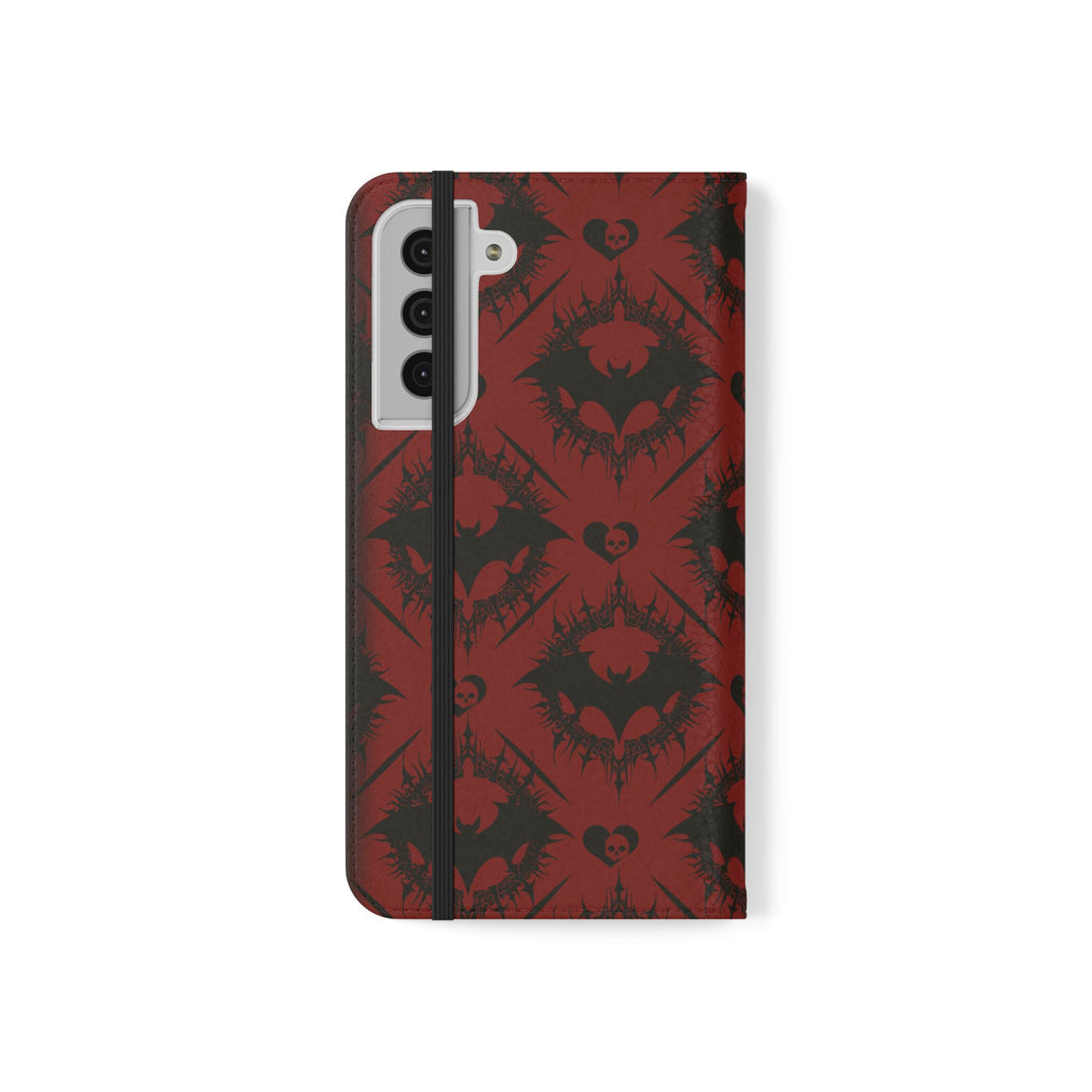 Copy of Gothic Bat Wallet Flip Case - Elegant Goth Phone Wallet - Bat Pattern Flip Case - Gothic Phone Case - Stylish Wallet Phone Case