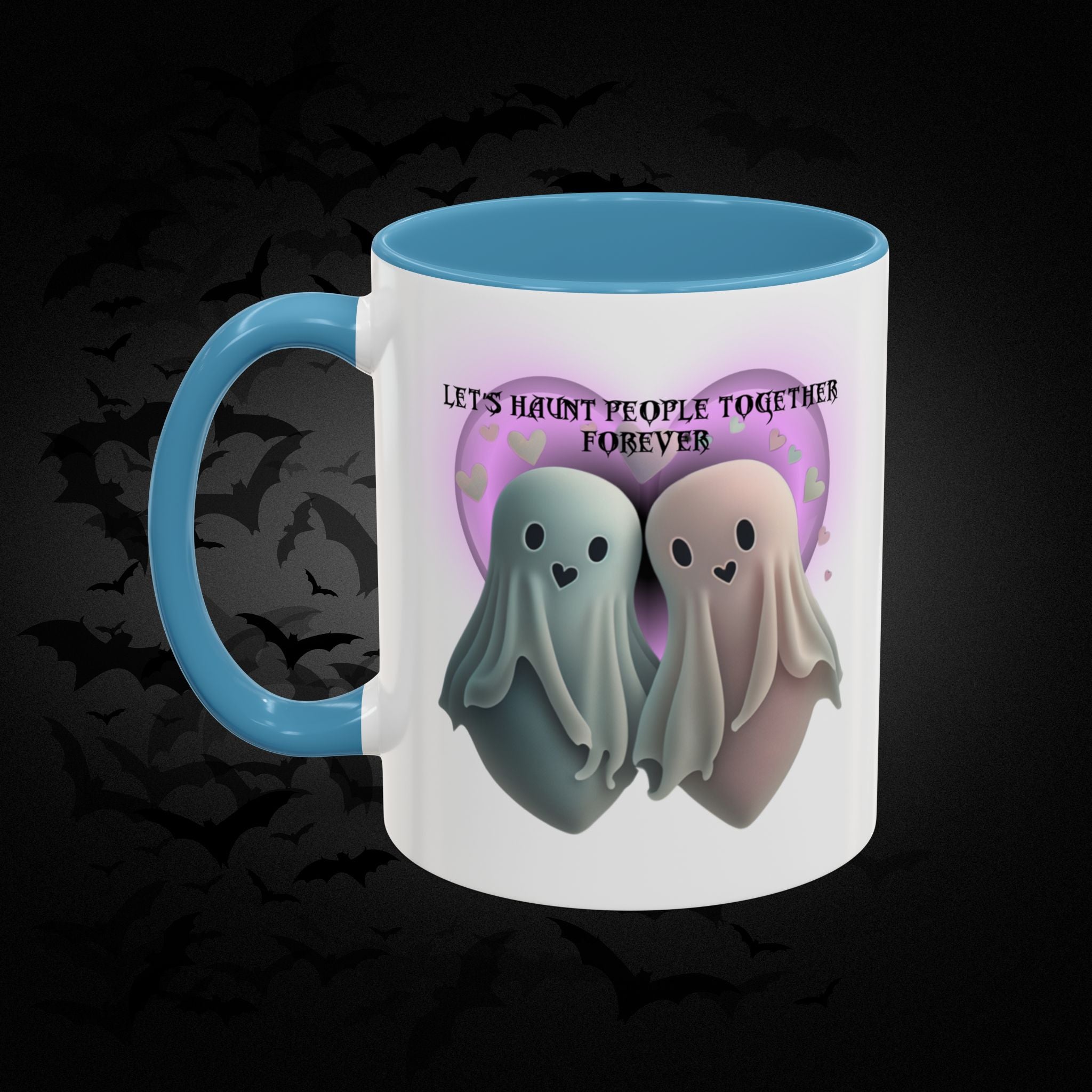 Let's Haunt People Together Forever Coffee Mug — Valloween Ghost Couple Accent Mug