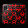 Gothic Bat Wallet Flip Case - Elegant Goth Phone Wallet - Bat Pattern Flip Case - Gothic Phone Case - Stylish Wallet Phone Case