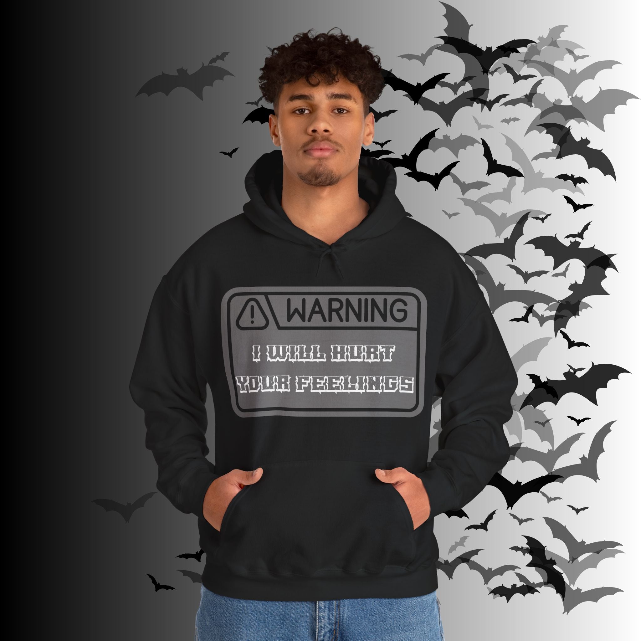 Warning I Will Hurt Your Feelings Hoodie — Funny Gothic Attitude Pullover