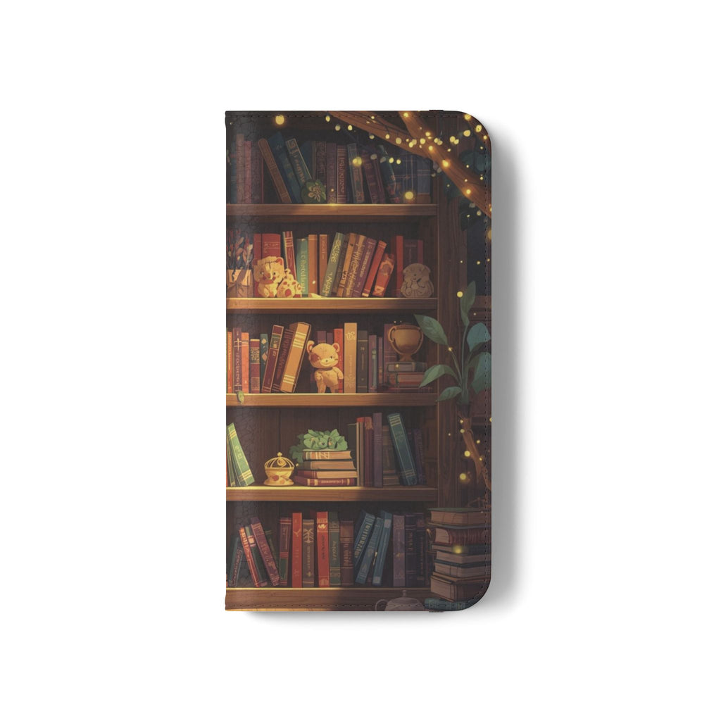 Whimsigoth Bookcase Wallet Flip Case - Romantasy Reader Phone Wallet - Book Pattern Flip Case - Bookish Phone Case