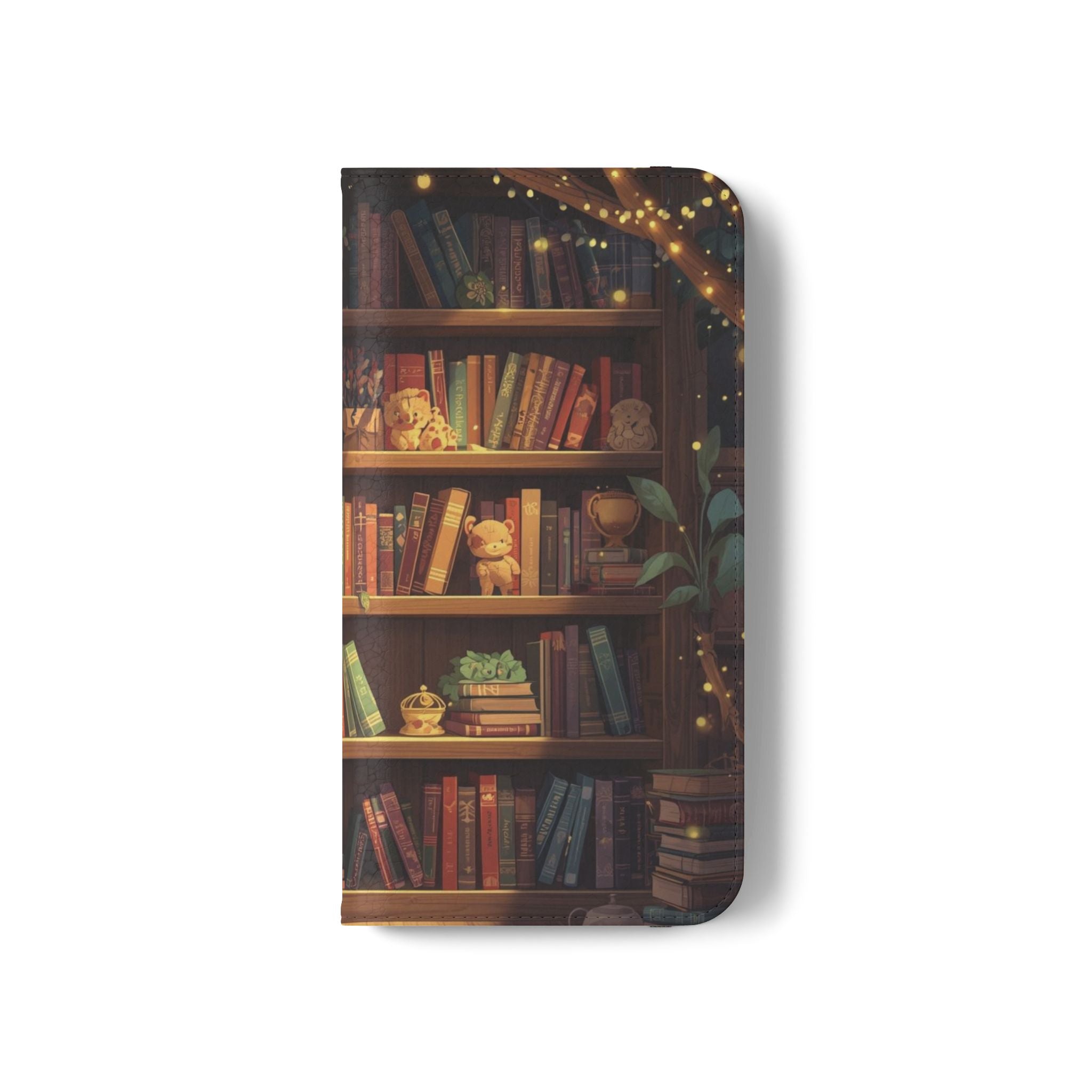 Whimsigoth Bookcase Wallet Flip Case - Romantasy Reader Phone Wallet - Book Pattern Flip Case - Bookish Phone Case