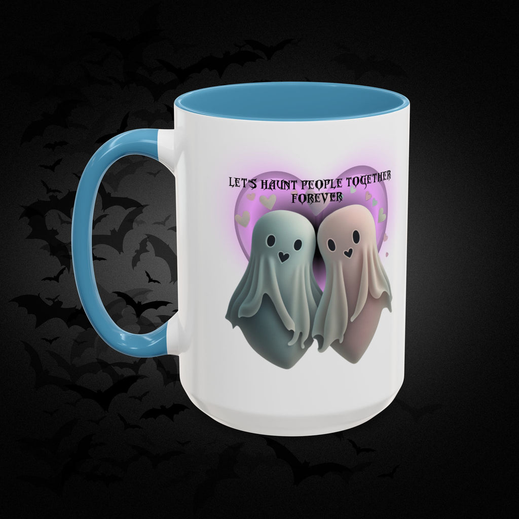 Let's Haunt People Together Forever Coffee Mug — Valloween Ghost Couple Accent Mug