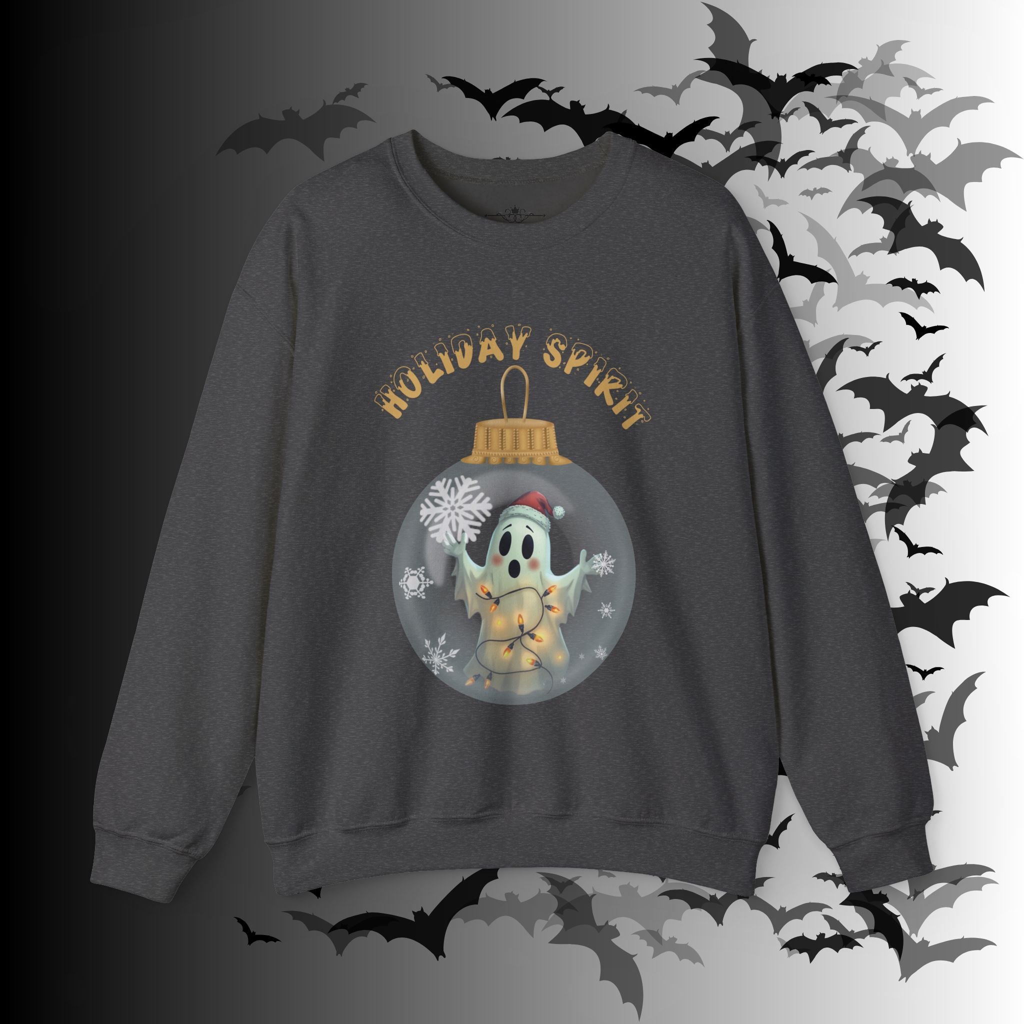 Holiday Spirit Crewneck Sweatshirt — Ghost Christmas Ornament Gothmas