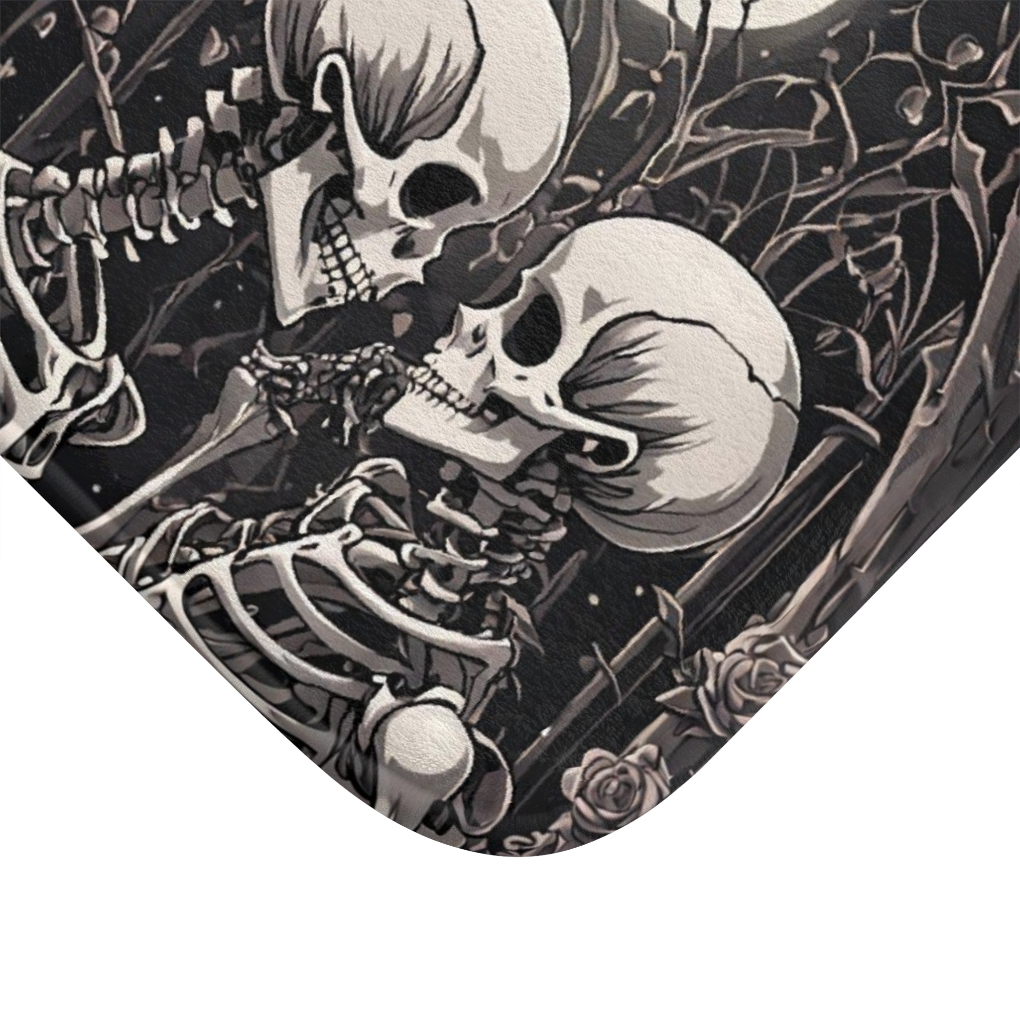 Skeleton Love Bath Mat — Gothic Dark Romance Valloween Bathroom Decor