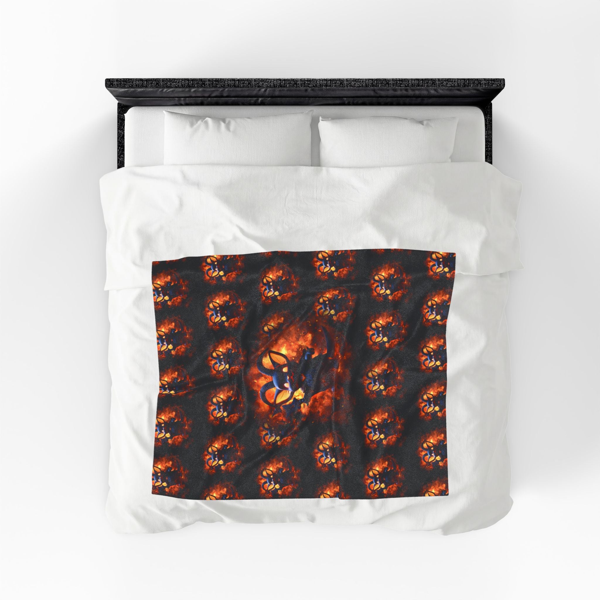 Whimsigoth Chibi Baphomet Throw Blanket — Gothic Occult Home Decor
