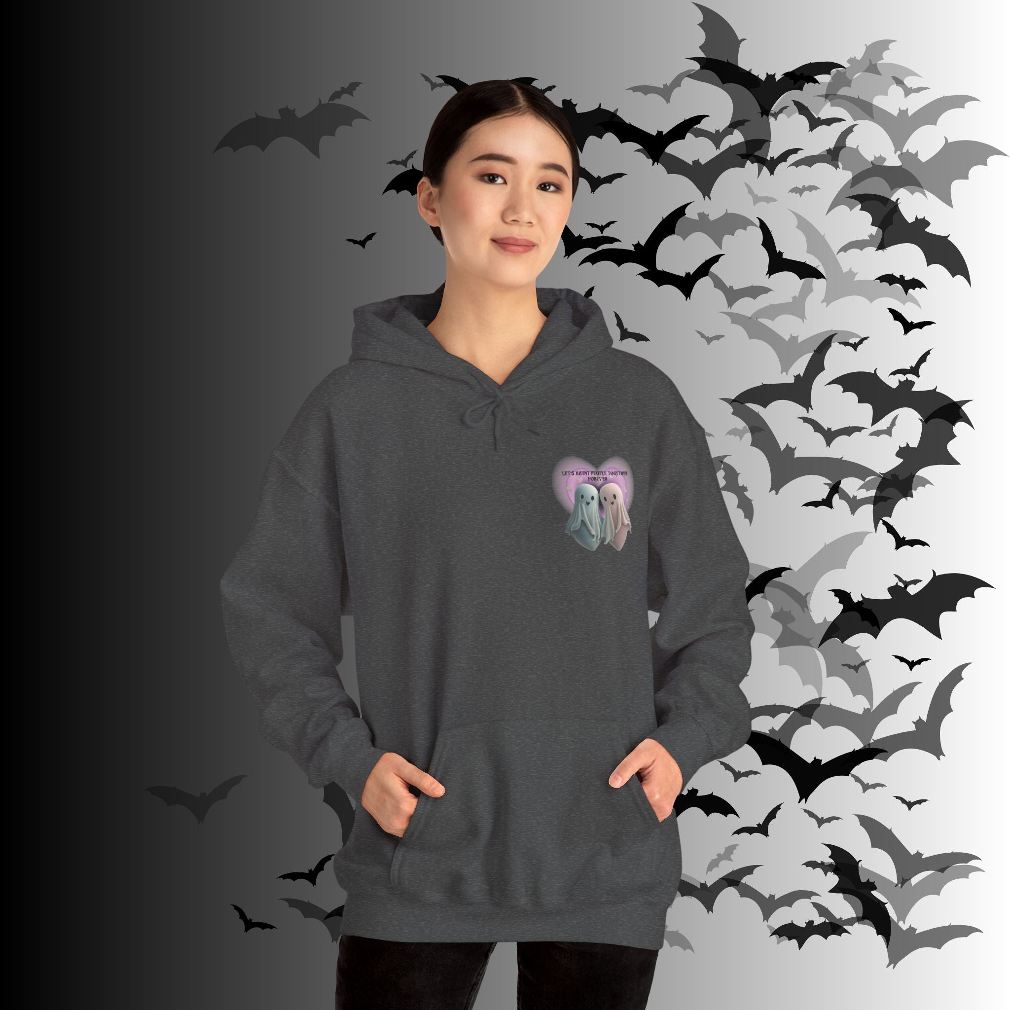 Let's Haunt People Together Forever Hoodie — Gothic Valentine's Couples Ghost