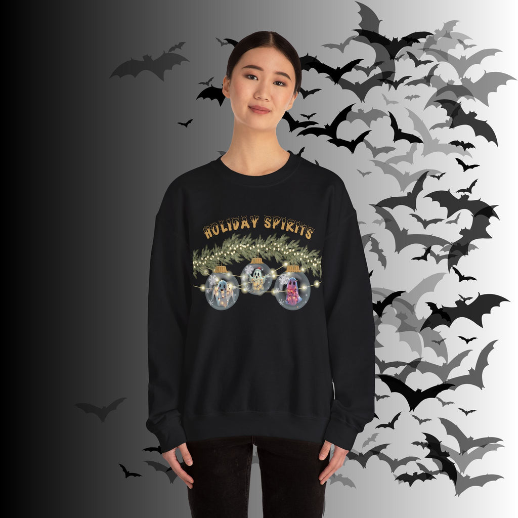 Holiday Spirits Crewneck Sweatshirt — Ghost Christmas Ornament Gothmas