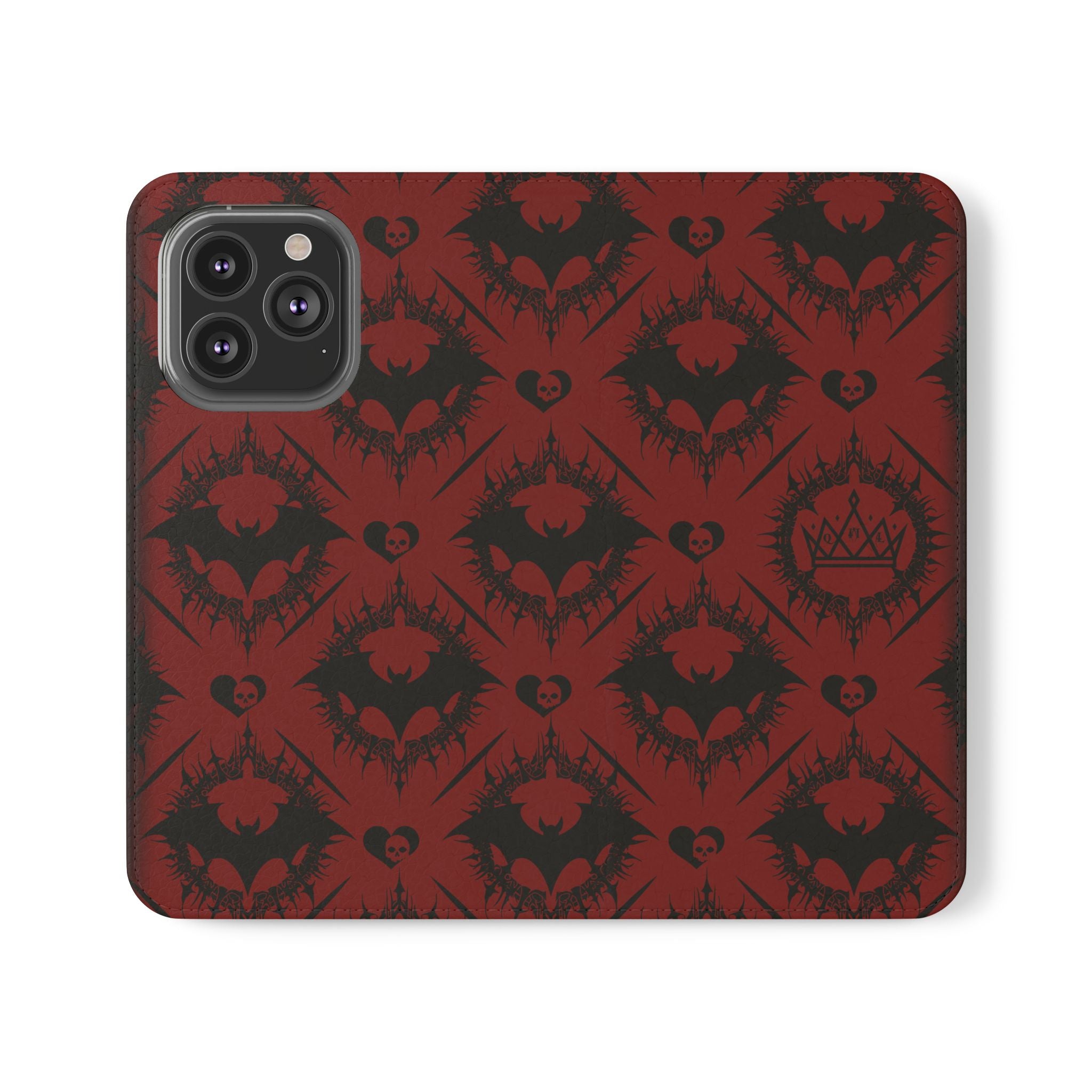 Copy of Gothic Bat Wallet Flip Case - Elegant Goth Phone Wallet - Bat Pattern Flip Case - Gothic Phone Case - Stylish Wallet Phone Case