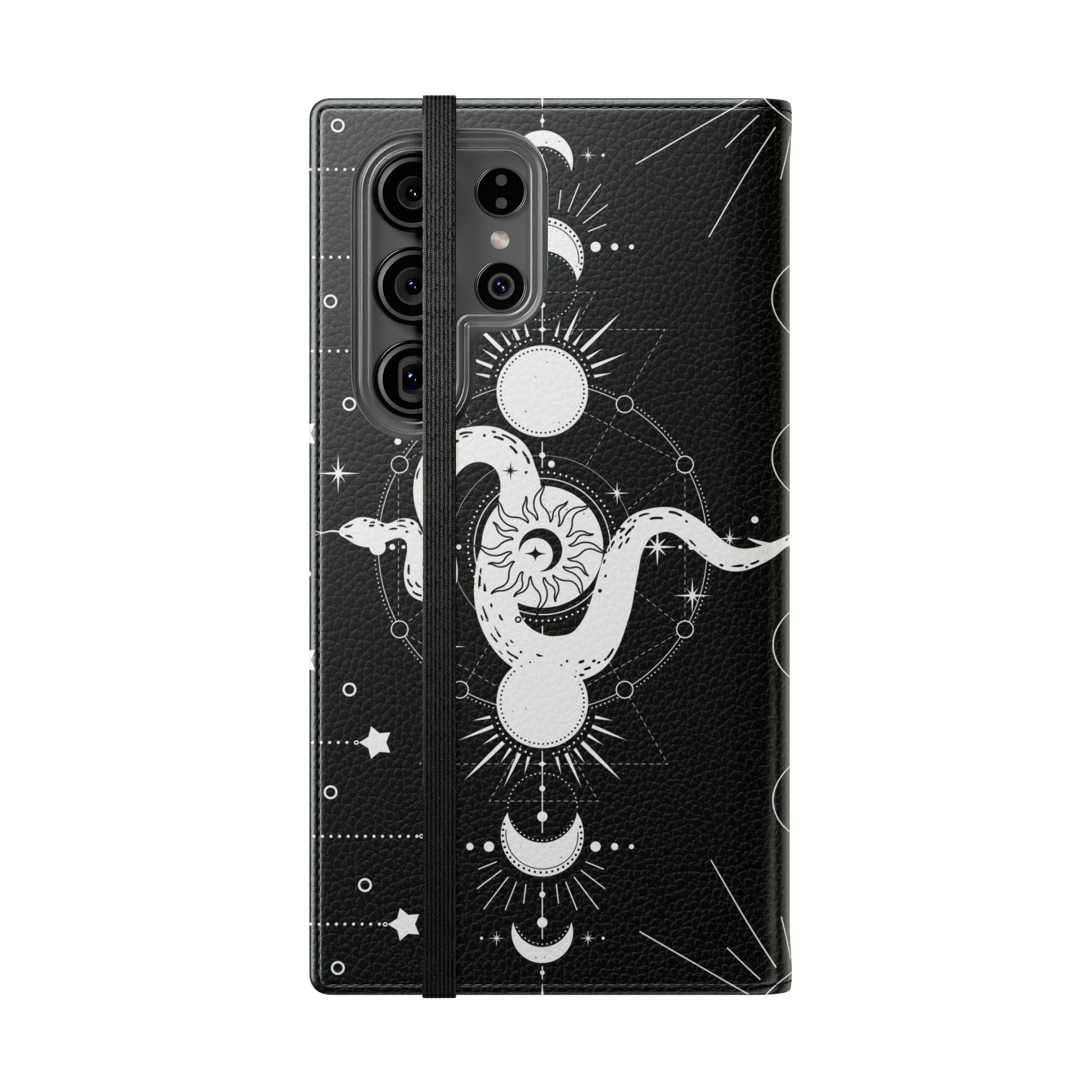 Gothic Style Celestial Snake Moon Phases Wallet Flip PhoneCase - Celestial Style Phone Case for iPhone and Samsung - Moon Phases Wallet Case