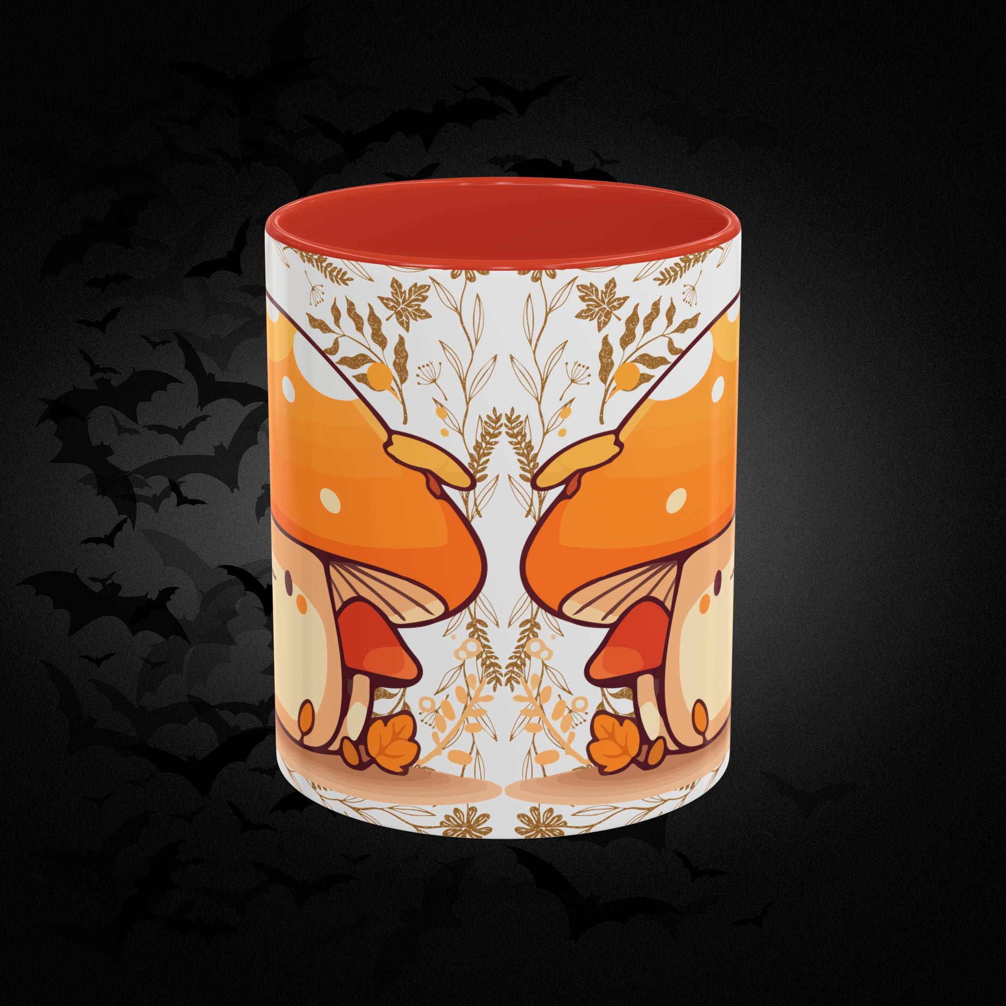 Autumn Mushroom Cute Coffee Mug — Fall Kawaii Accent Mug (11/15oz)