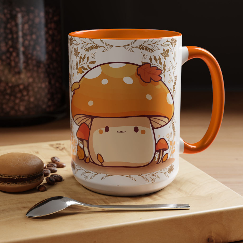 Autumn Mushroom Cute Coffee Mug — Fall Kawaii Accent Mug (11/15oz)