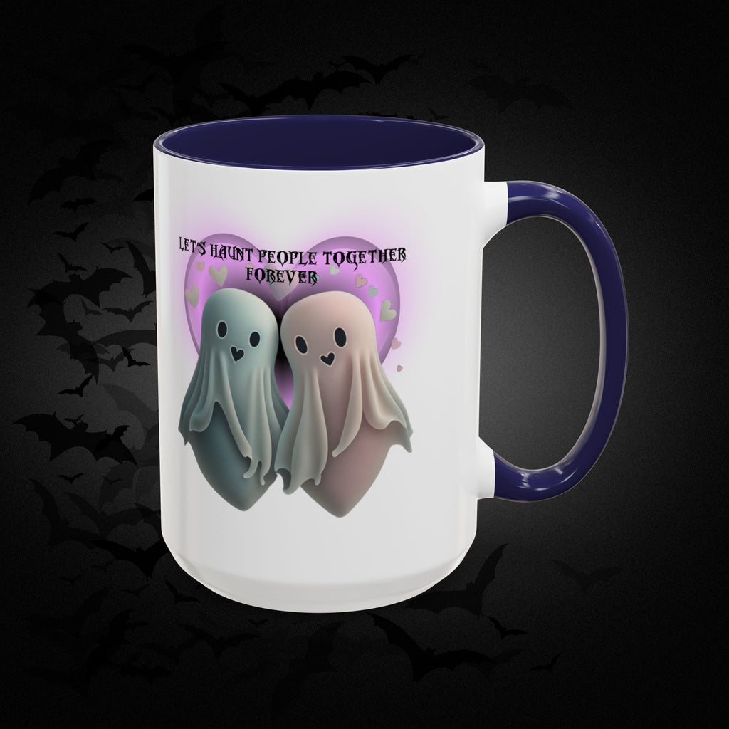 Let's Haunt People Together Forever Coffee Mug — Valloween Ghost Couple Accent Mug