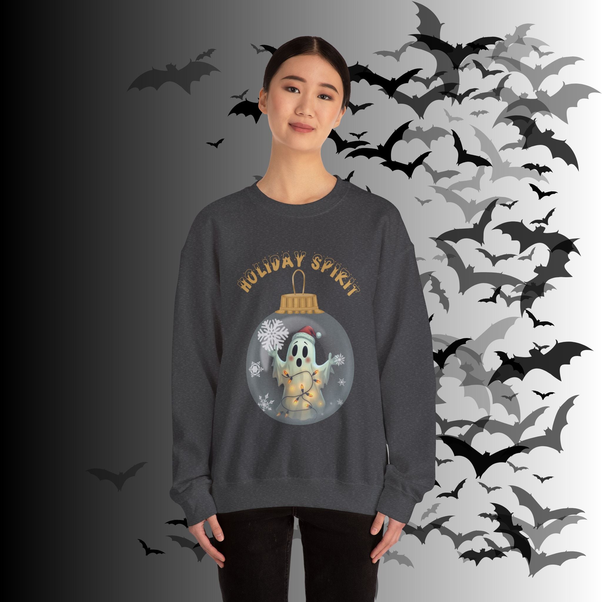 Holiday Spirit Crewneck Sweatshirt — Ghost Christmas Ornament Gothmas