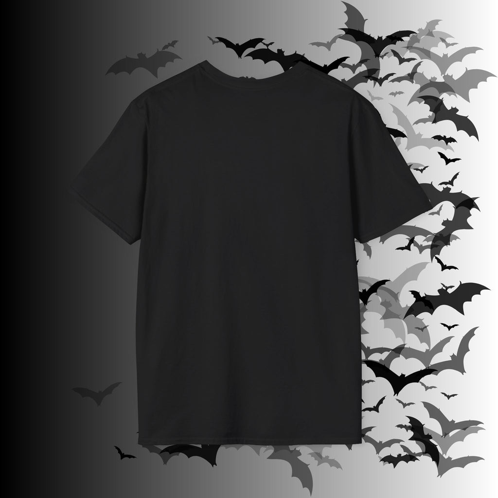 Rainbow Vomit Cloud Bat T-Shirt — Kawaii Goth Pride Unisex Tee