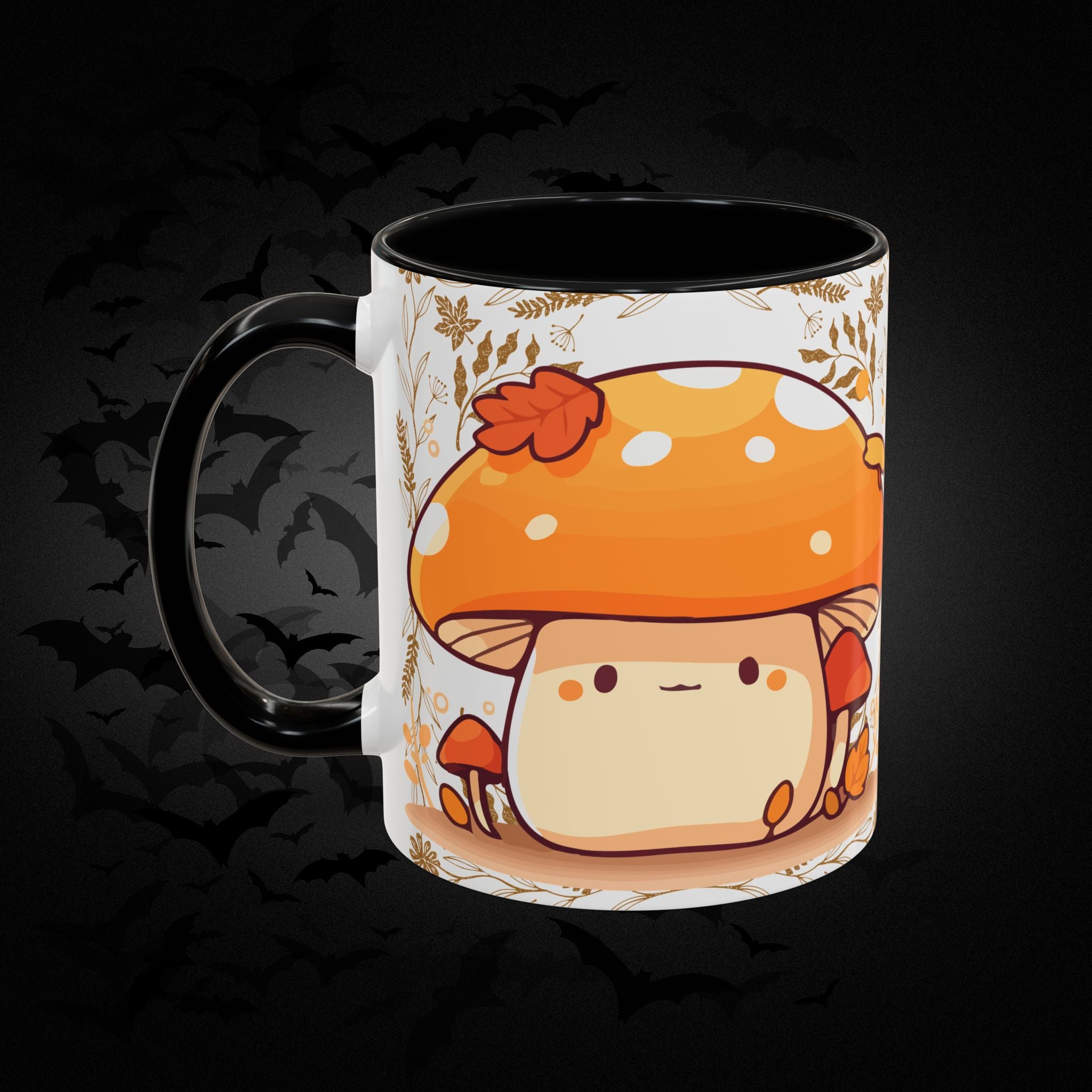 Autumn Mushroom Cute Coffee Mug — Fall Kawaii Accent Mug (11/15oz)