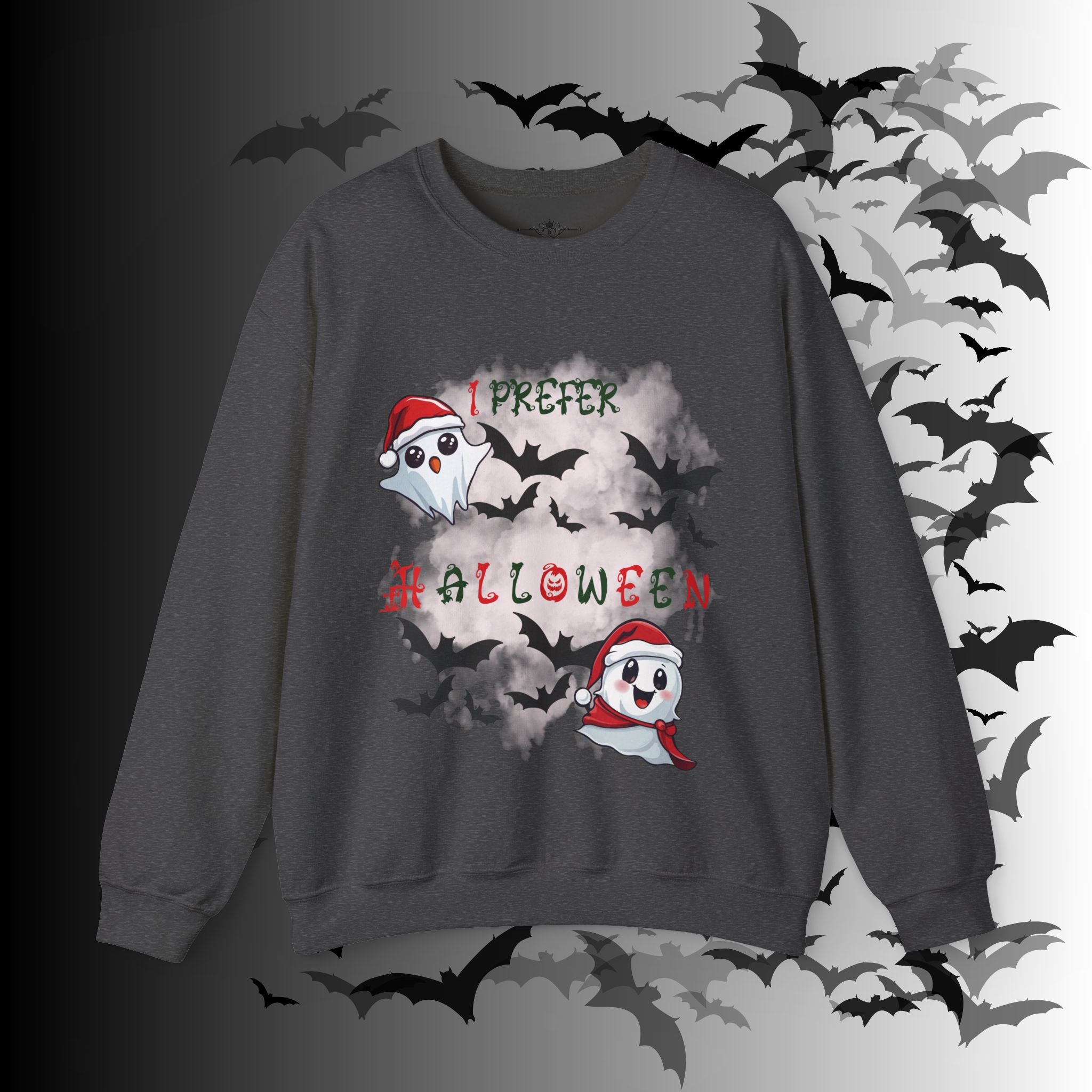 I Prefer Halloween Ghost Crewneck Sweatshirt — Kawaii Gothic Christmas