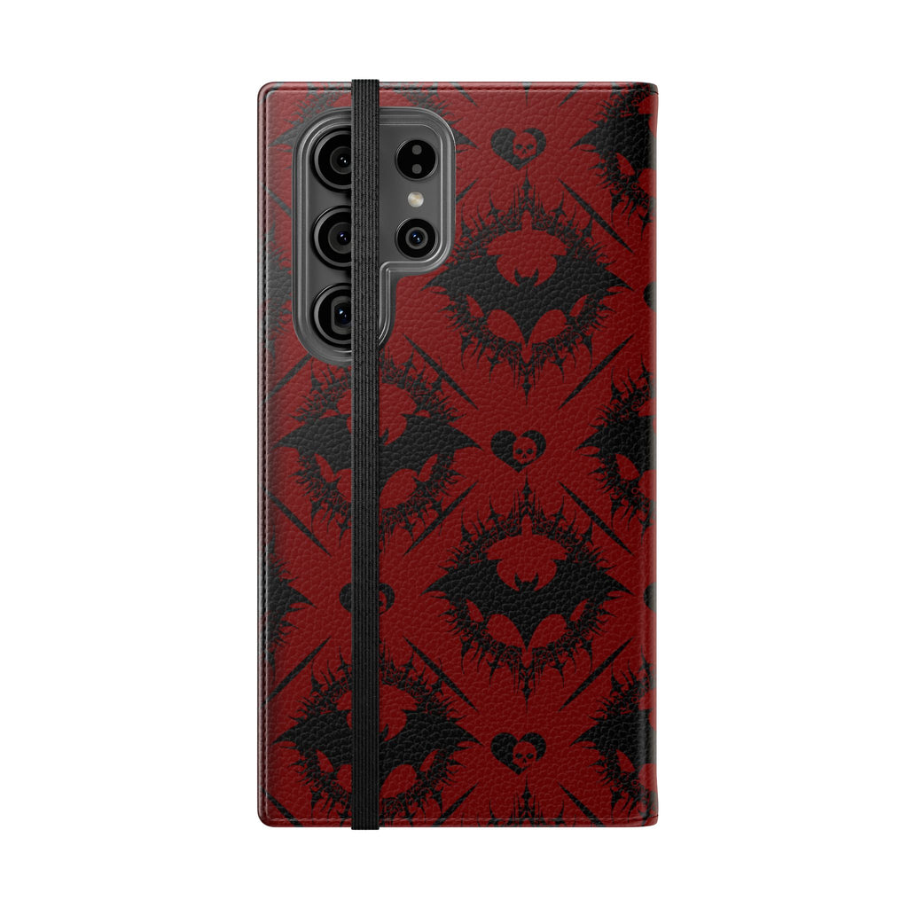 Copy of Gothic Bat Wallet Flip Case - Elegant Goth Phone Wallet - Bat Pattern Flip Case - Gothic Phone Case - Stylish Wallet Phone Case