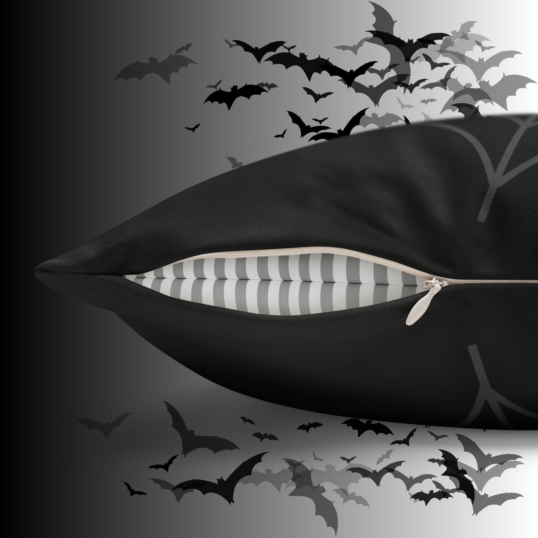 Spooky Season Cat Halloween Throw Pillow — Pumpkin Dark Home Decor