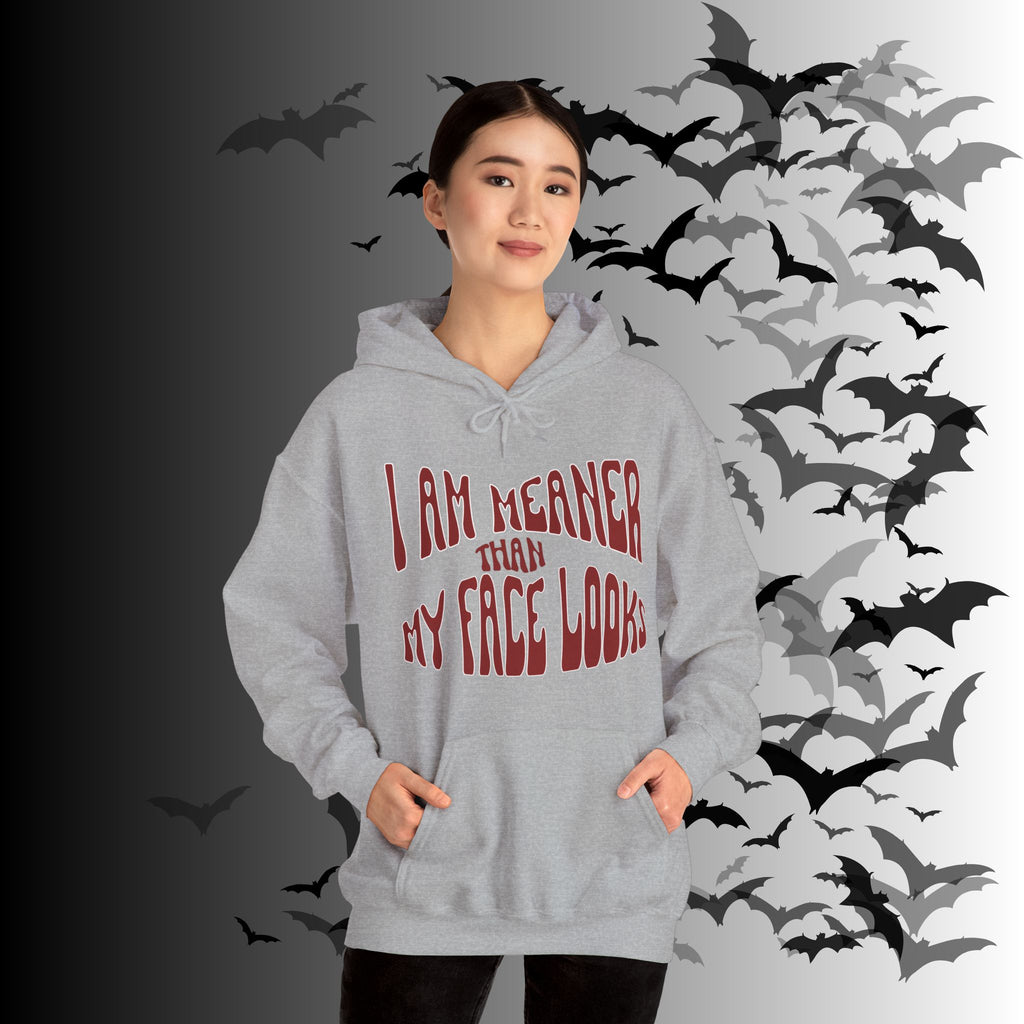 I Am Meaner Than My Face Looks Hoodie — Gothic Attitude Pullover