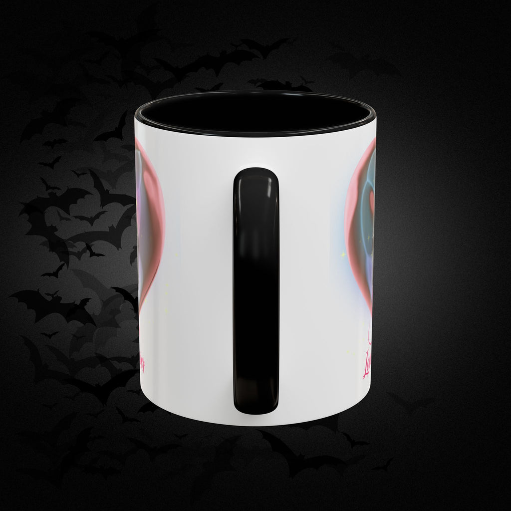 Love You Forever Valloween Coffee Mug — Skeleton Couple Heart Design (11/15oz)