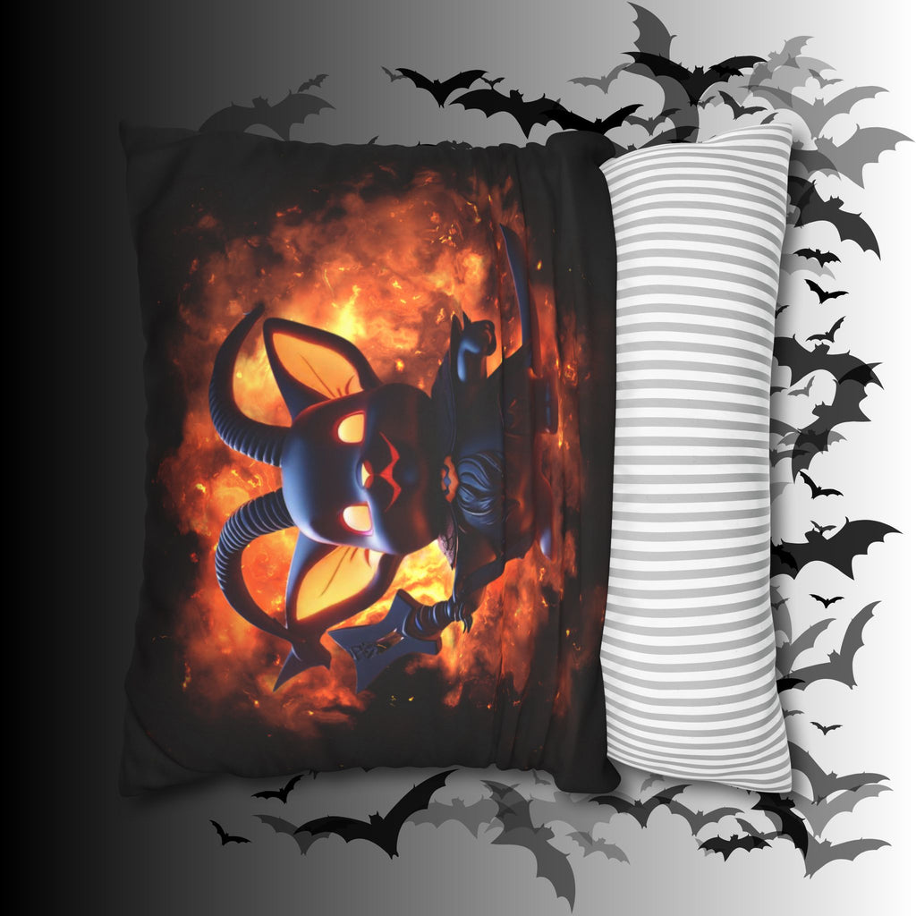 Cute Baphomet Throw Pillow — Gothic Occult Dark Home Decor