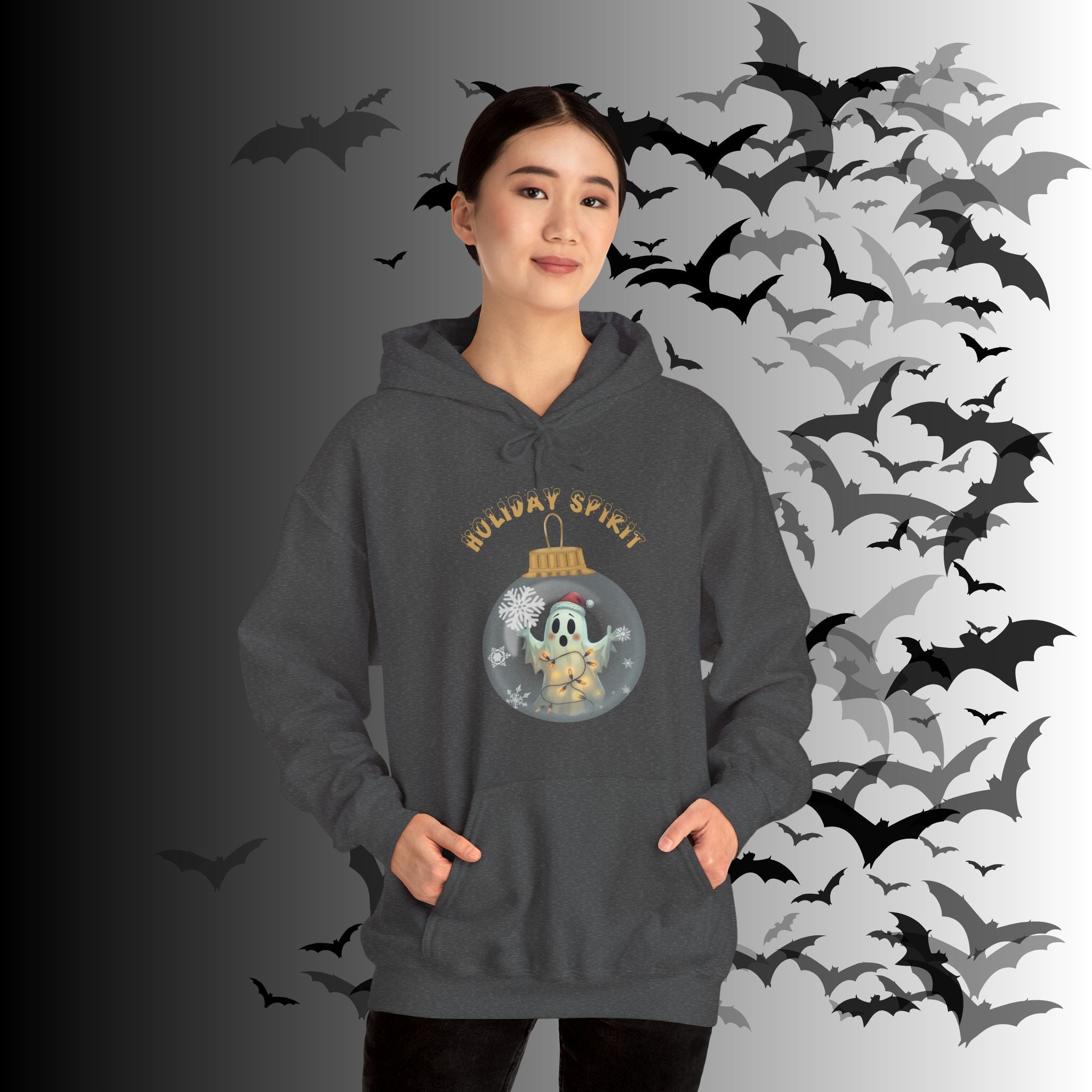 Holiday Spirit Hoodie — Ghost Christmas Ornament Gothmas Pullover