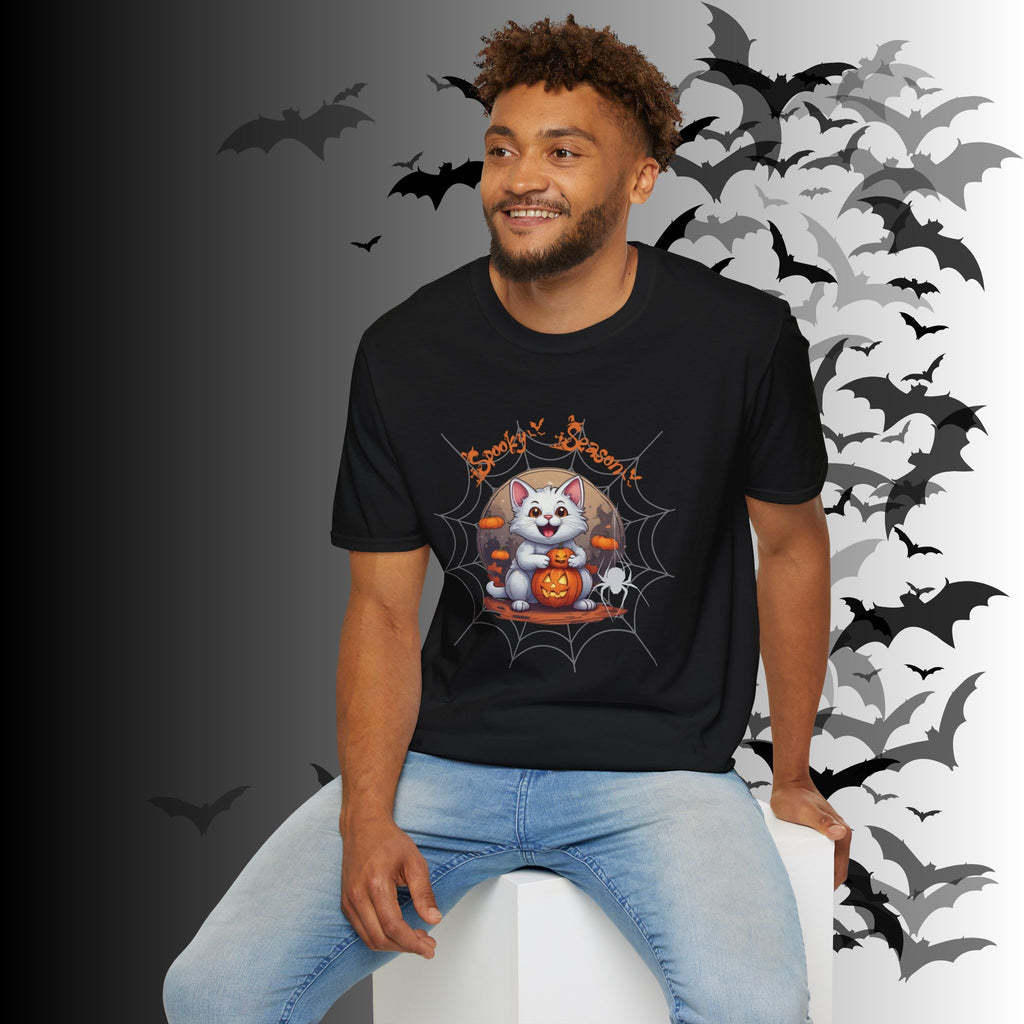 Spooky Season Kawaii Cat Halloween T-Shirt — Cat Lover Tee