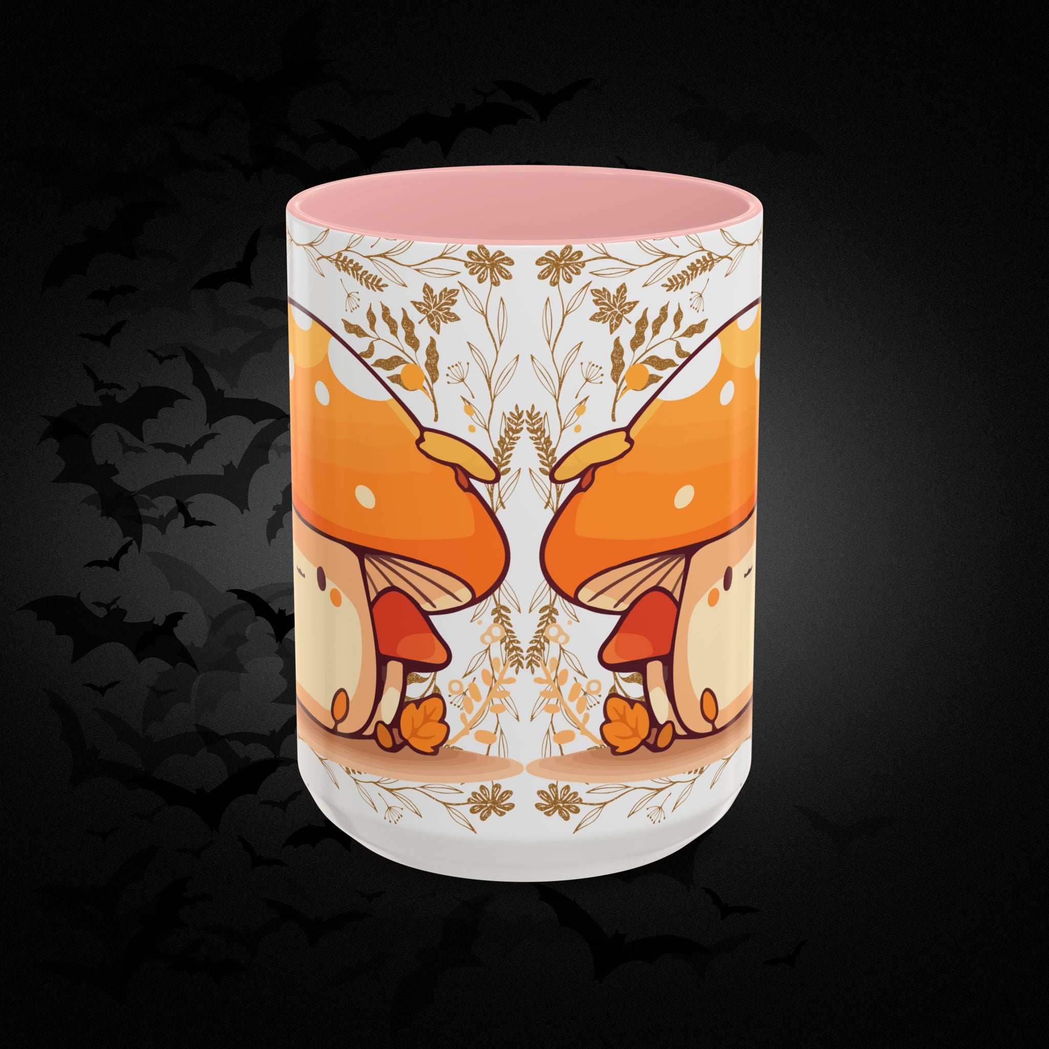 Autumn Mushroom Cute Coffee Mug — Fall Kawaii Accent Mug (11/15oz)