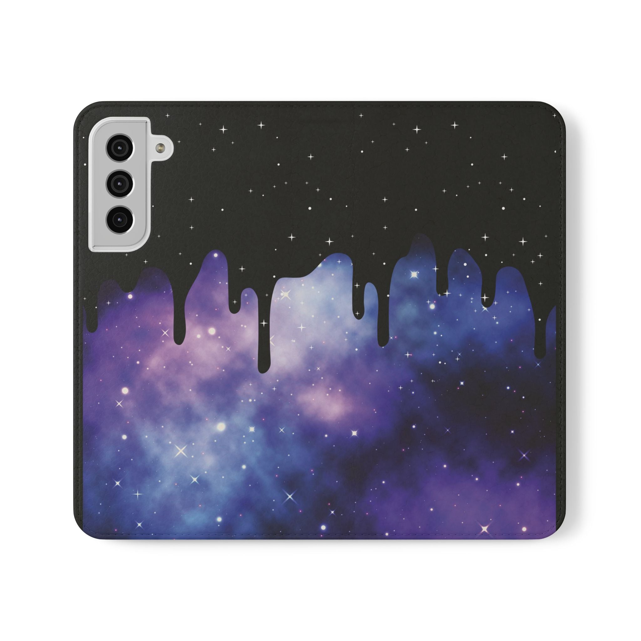Pastel Goth Drippy Galaxy Flip Wallet Phone Case - Wallet Case for Samsung and iPhone - Gothic Style Wallet Phone Cases