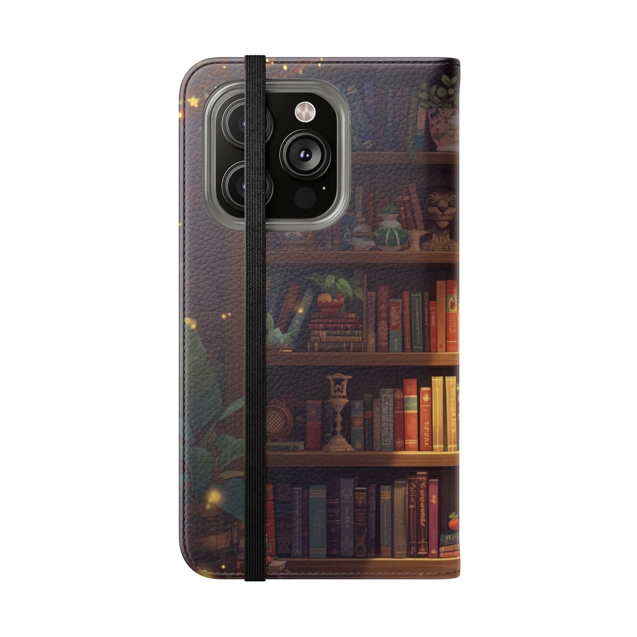 Whimsigoth Bookcase Wallet Flip Case - Romantasy Reader Phone Wallet - Book Pattern Flip Case - Bookish Phone Case