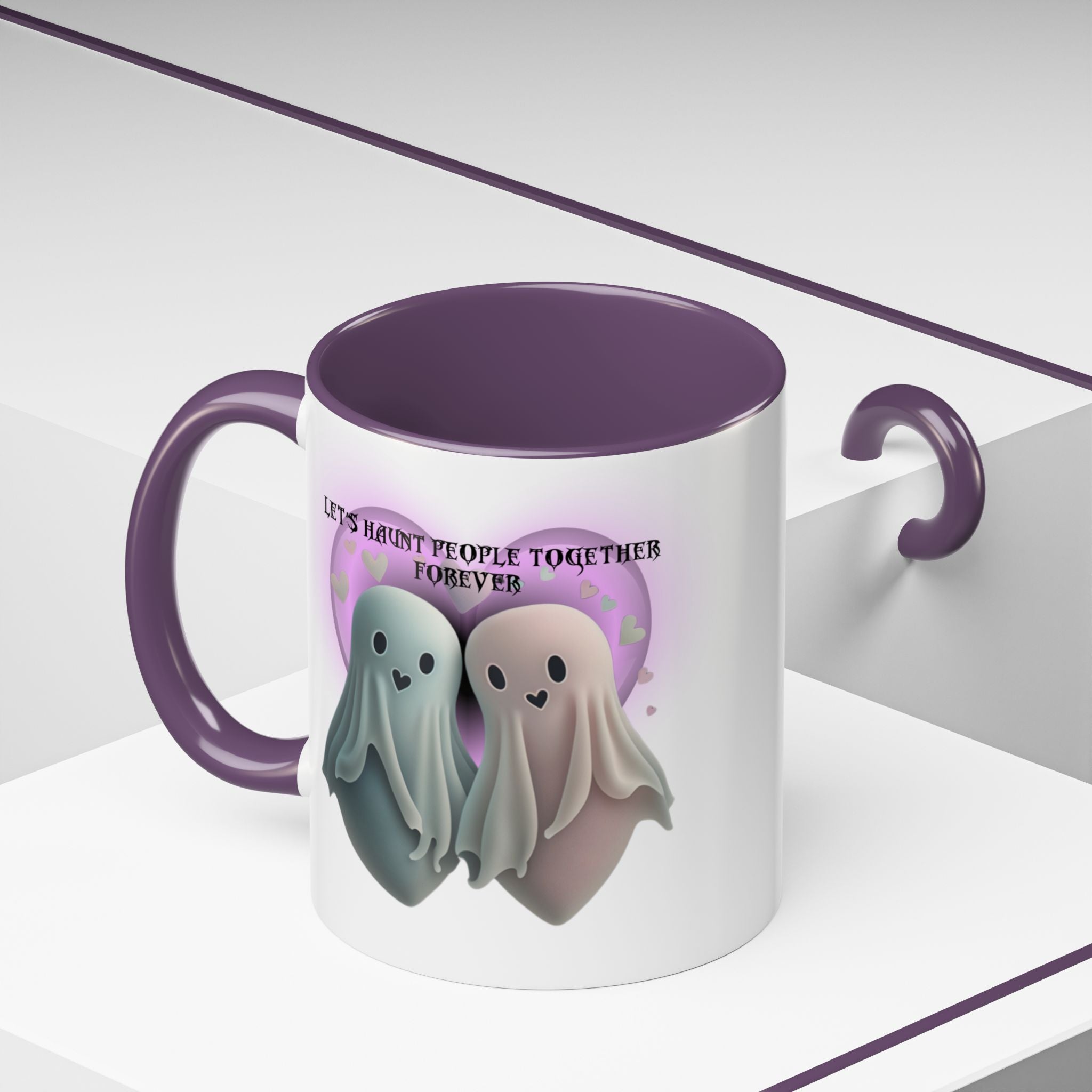 Let's Haunt People Together Forever Coffee Mug — Valloween Ghost Couple Accent Mug