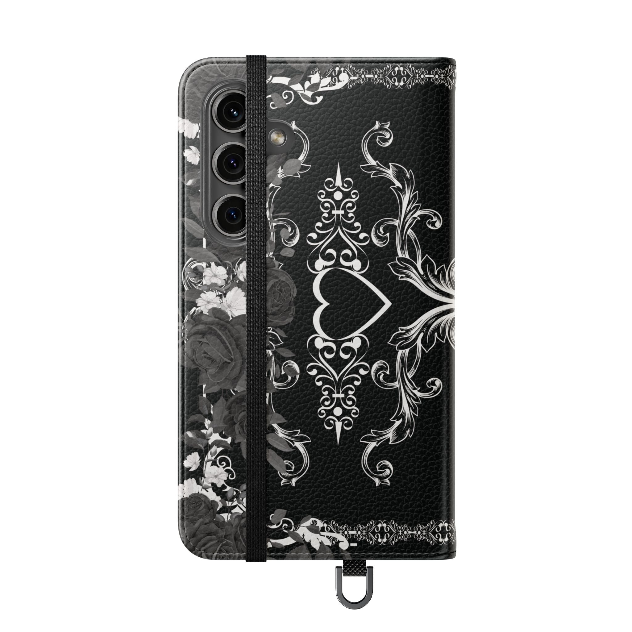 Romantic Goth Wallet Flip Case - Goth Botanical Phone Case