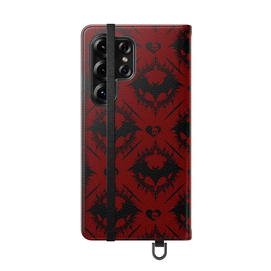 Copy of Gothic Bat Wallet Flip Case - Elegant Goth Phone Wallet - Bat Pattern Flip Case - Gothic Phone Case - Stylish Wallet Phone Case
