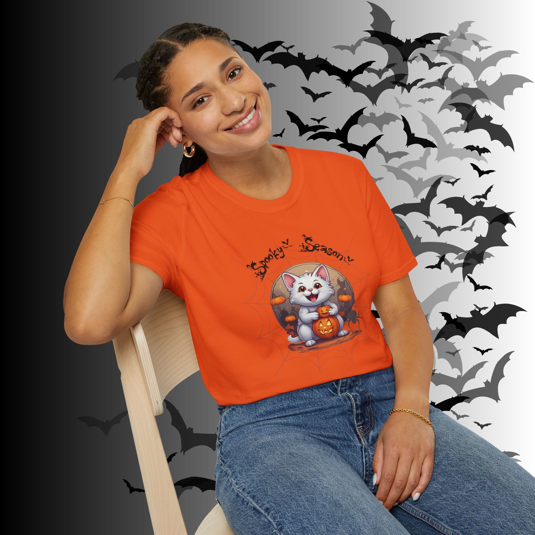 Spooky Season Kawaii Cat Halloween T-Shirt — Cat Lover Tee