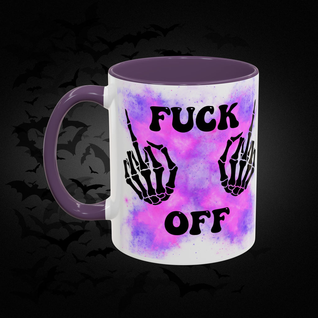 Good Morning Beautiful Fuck Off Skeleton Hands Accent Coffee Mug