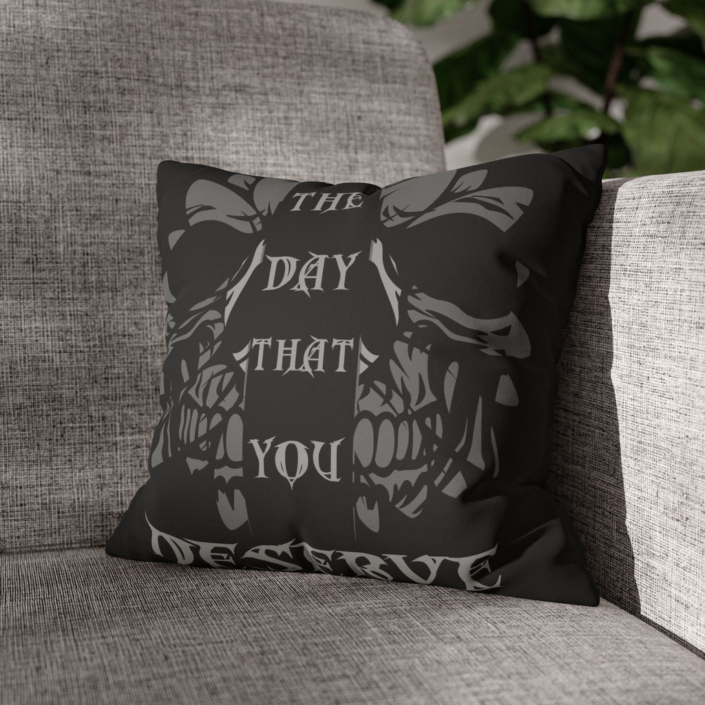Gothic Floral Skull Throw Pillow — Dark Botanical Moody Home Decor
