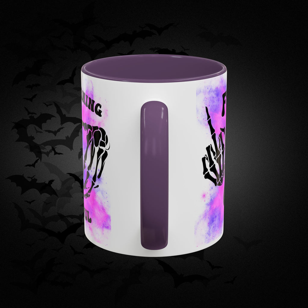 Good Morning Beautiful Fuck Off Skeleton Hands Accent Coffee Mug