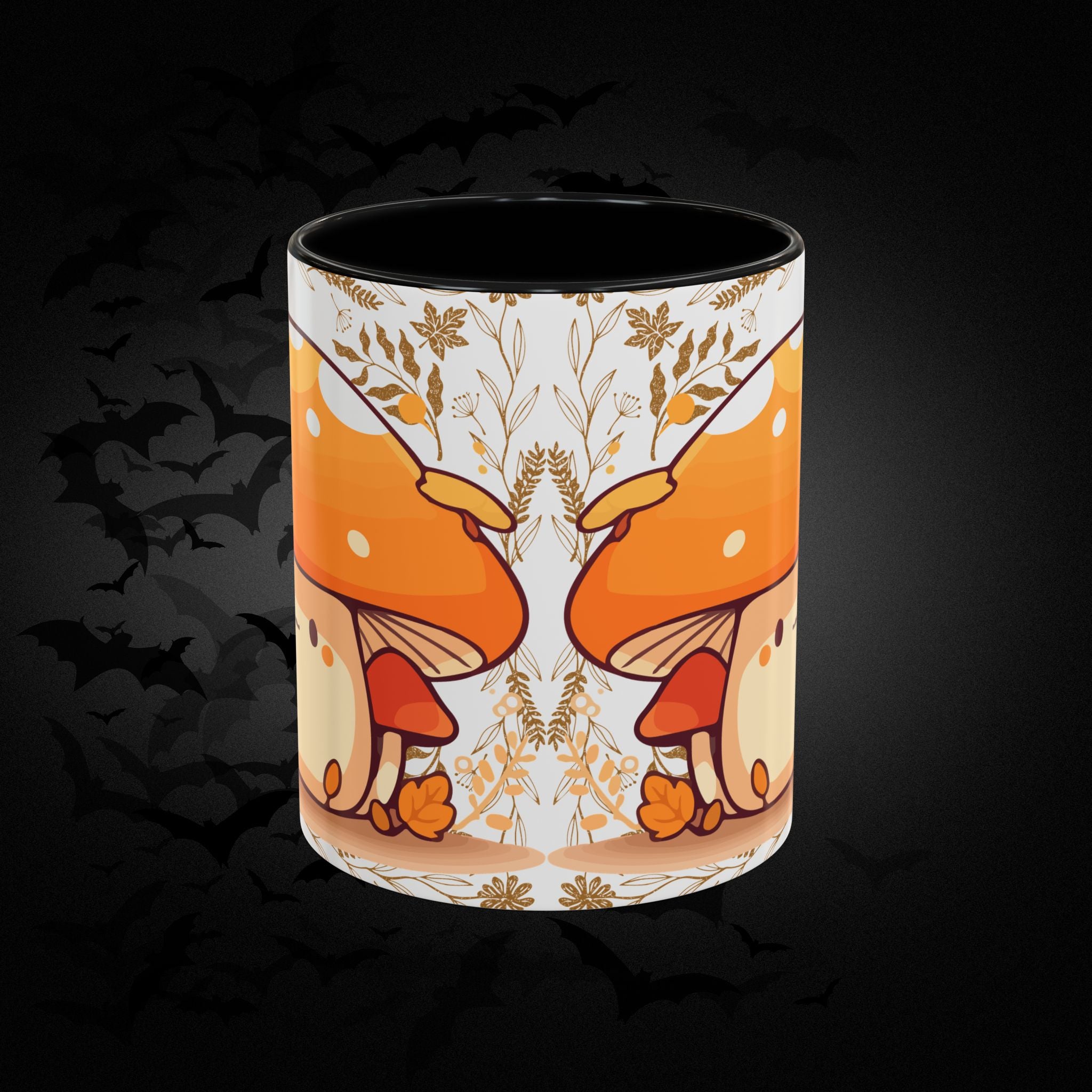 Autumn Mushroom Cute Coffee Mug — Fall Kawaii Accent Mug (11/15oz)