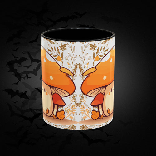 Autumn Mushroom Cute Coffee Mug — Fall Kawaii Accent Mug (11/15oz)