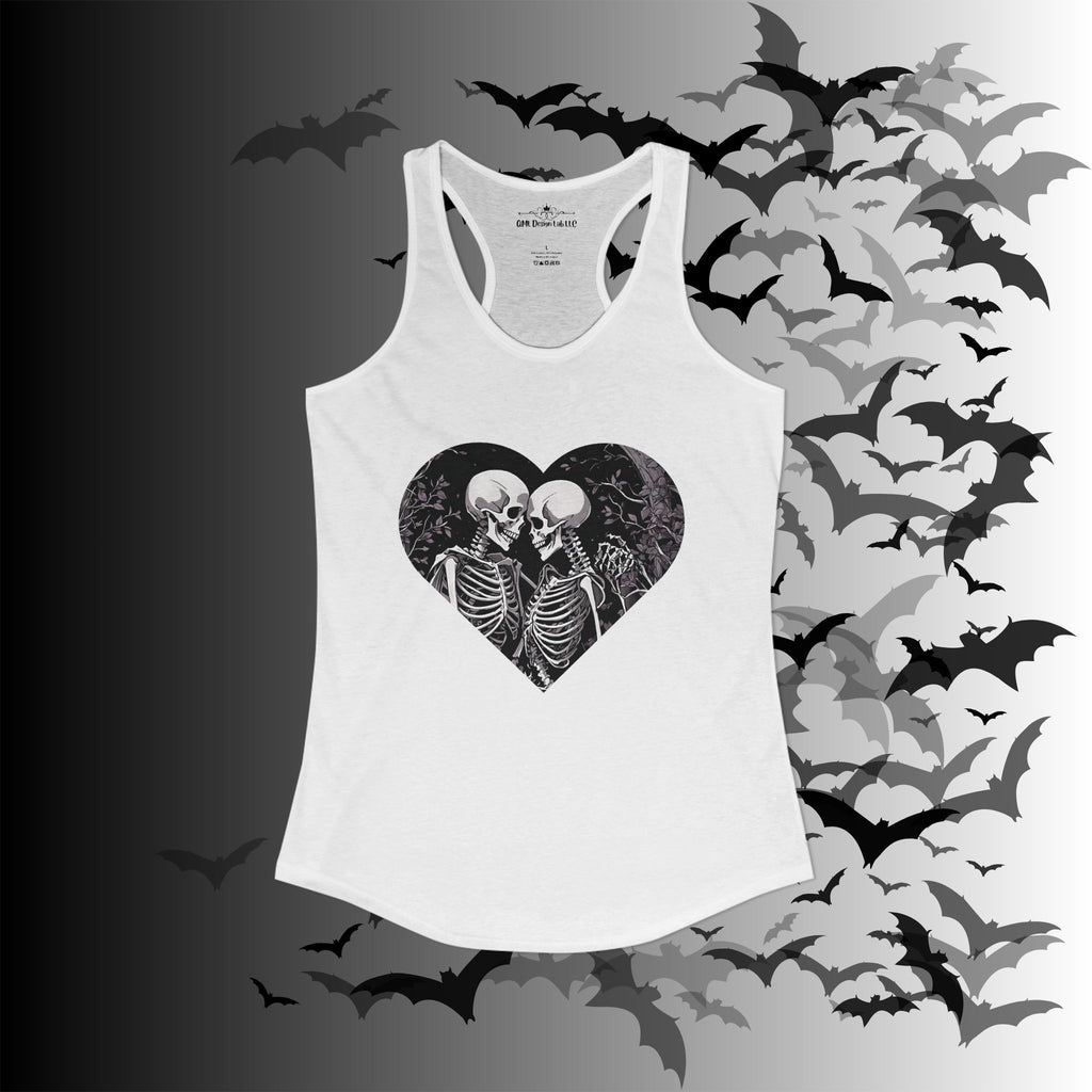 Gothic Skeleton Heart "Forever Yours" Racerback Tank Top — Dark Romance Front & Back
