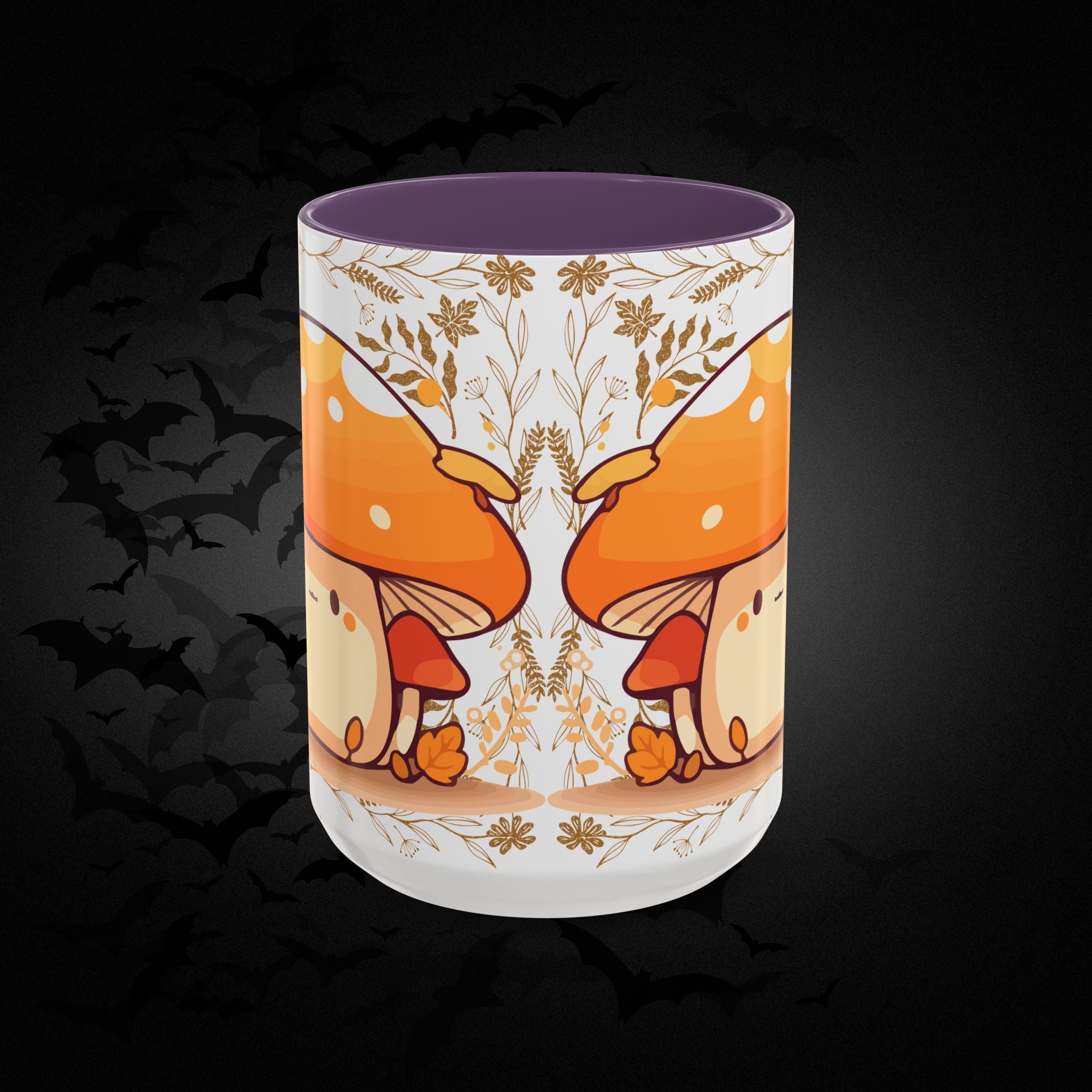 Autumn Mushroom Cute Coffee Mug — Fall Kawaii Accent Mug (11/15oz)