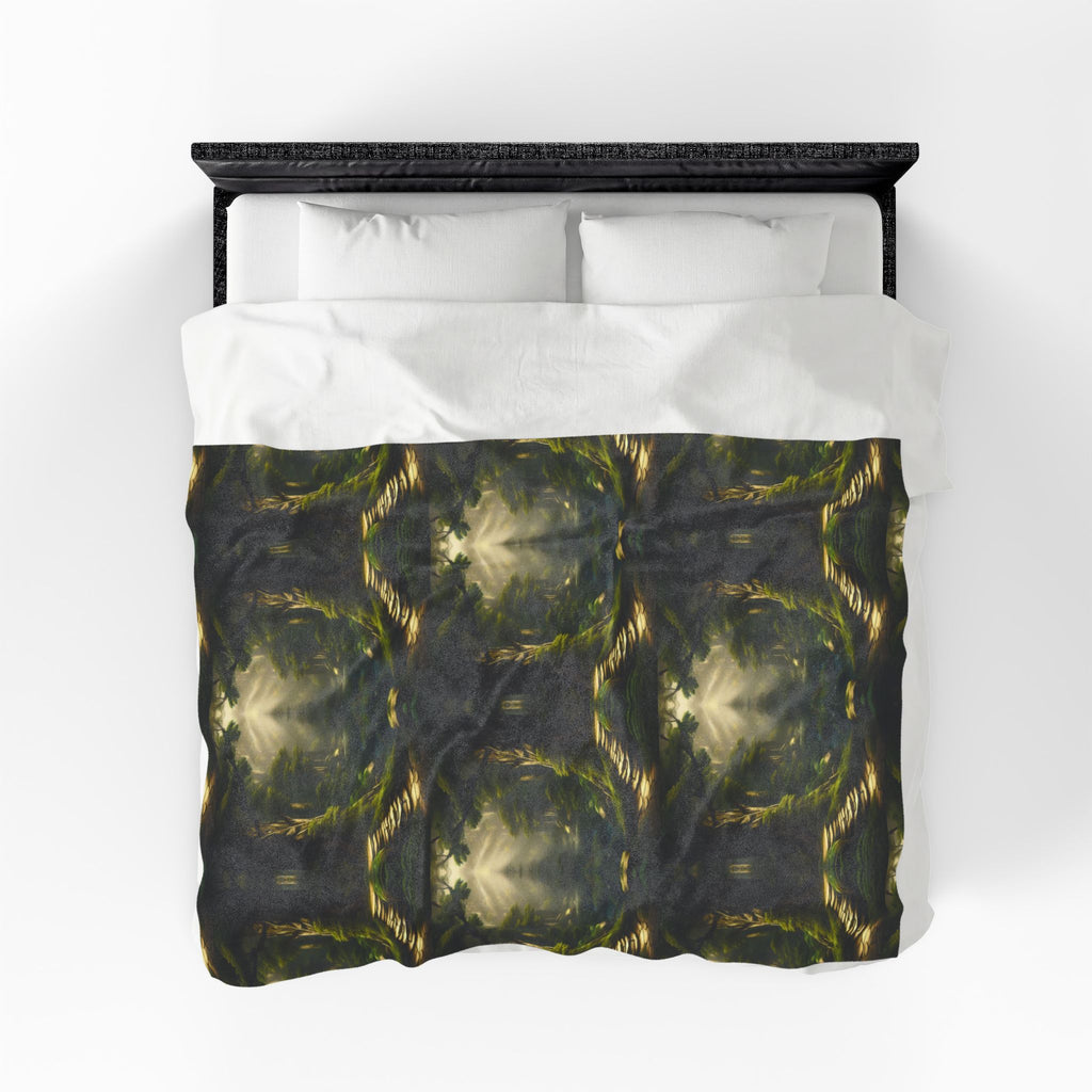 Mystical Forest Throw Blanket — Dark Cottagecore Woodland Home Decor