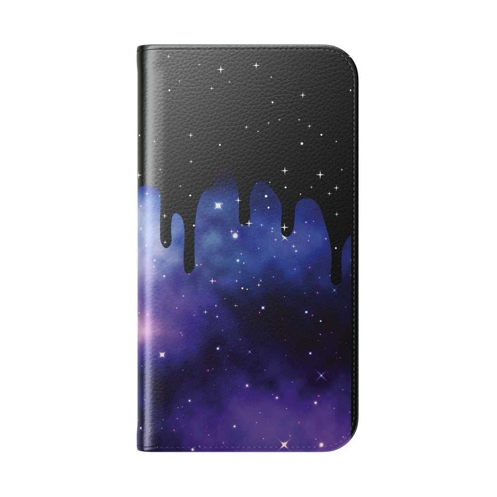 Pastel Goth Drippy Galaxy Flip Wallet Phone Case - Wallet Case for Samsung and iPhone - Gothic Style Wallet Phone Cases