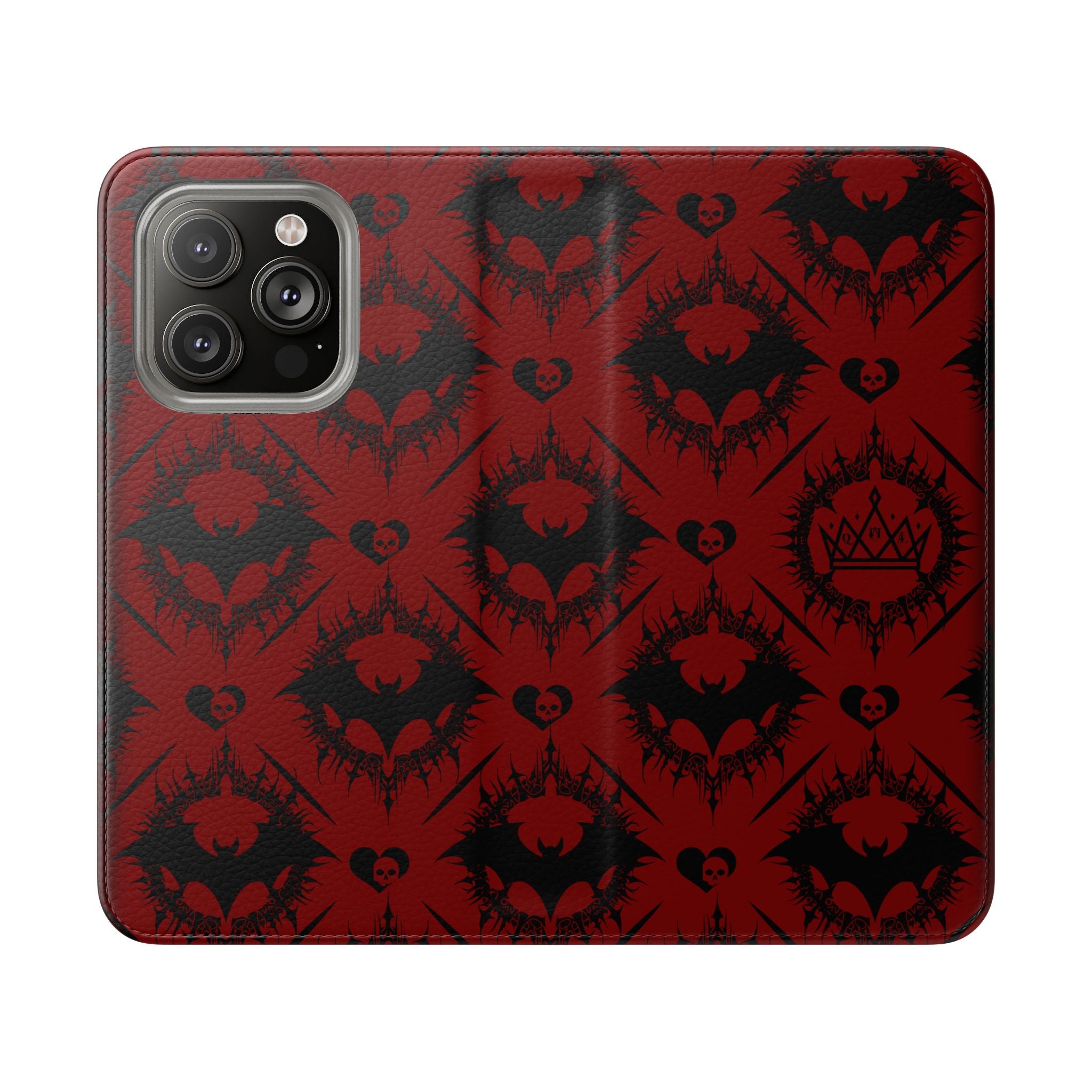 Copy of Gothic Bat Wallet Flip Case - Elegant Goth Phone Wallet - Bat Pattern Flip Case - Gothic Phone Case - Stylish Wallet Phone Case