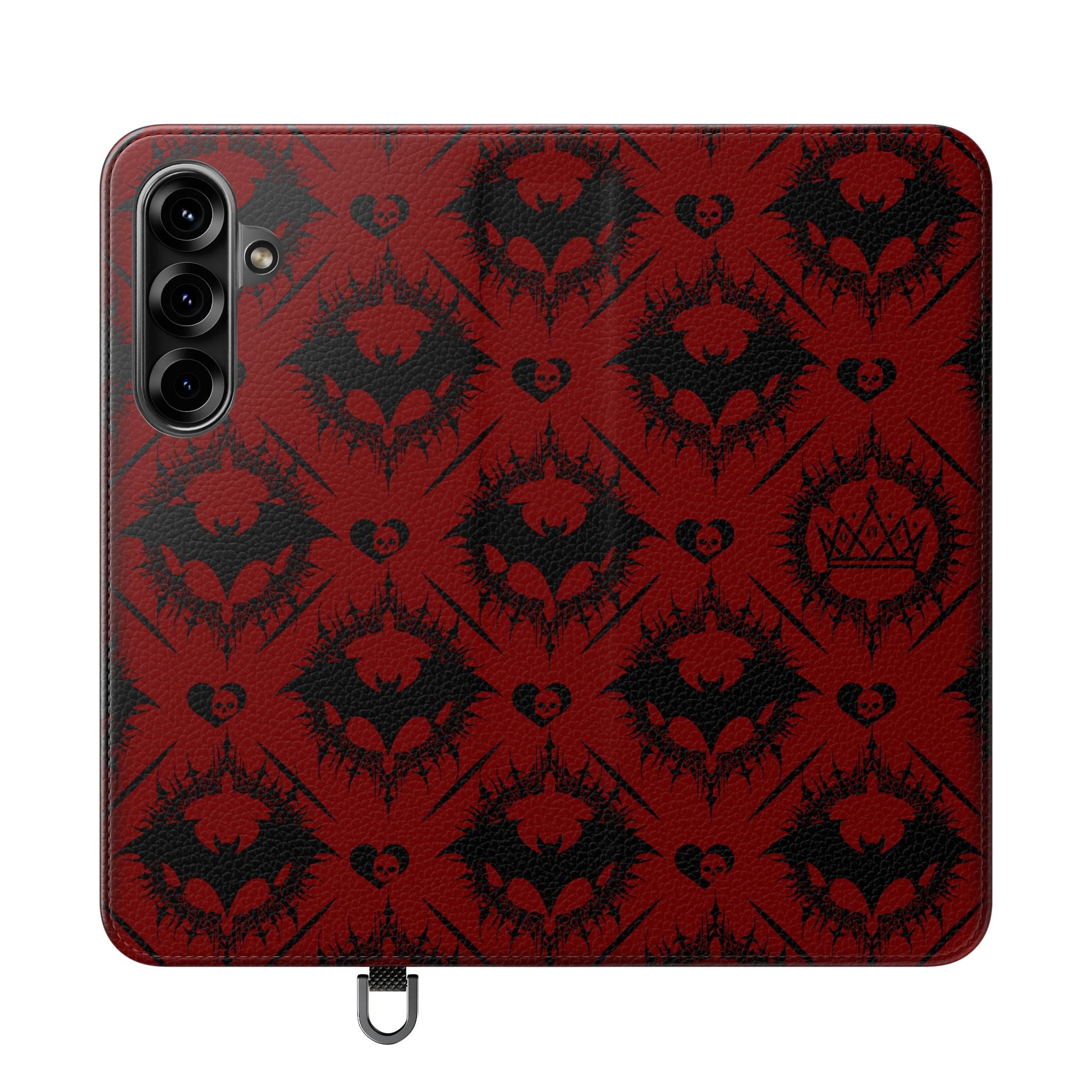 Copy of Gothic Bat Wallet Flip Case - Elegant Goth Phone Wallet - Bat Pattern Flip Case - Gothic Phone Case - Stylish Wallet Phone Case